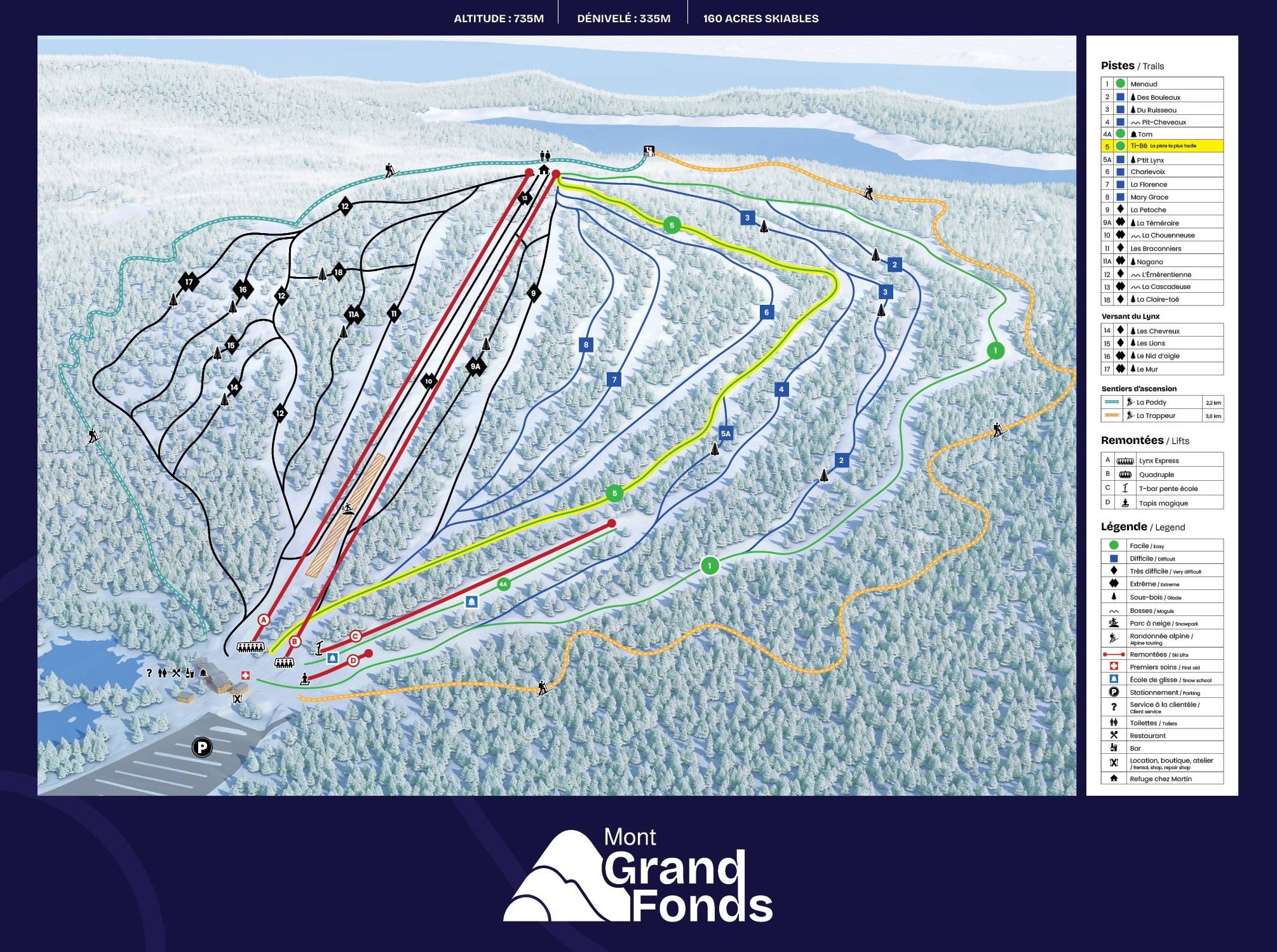 Le Mont Grand-Fonds trail map