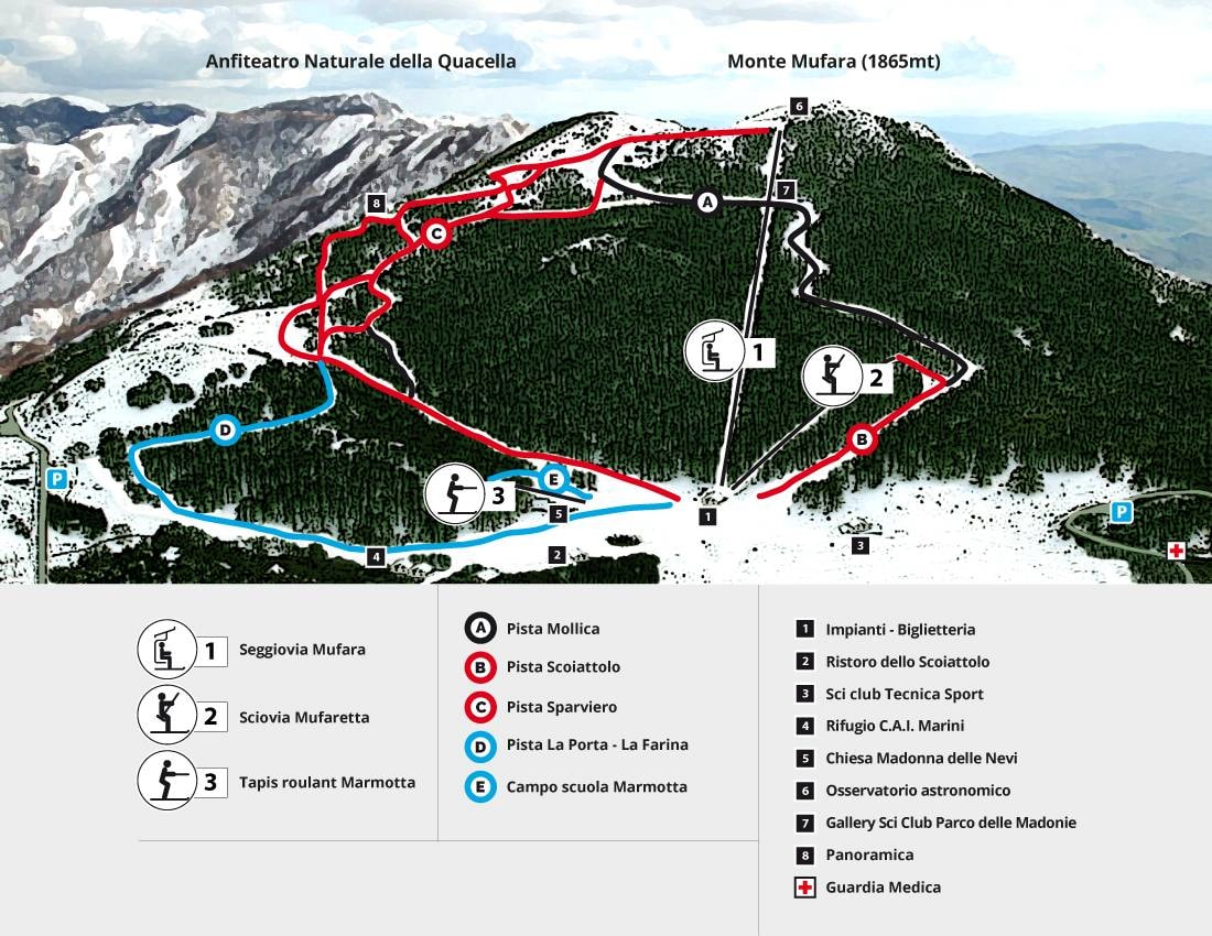 Piano Battaglia trail map