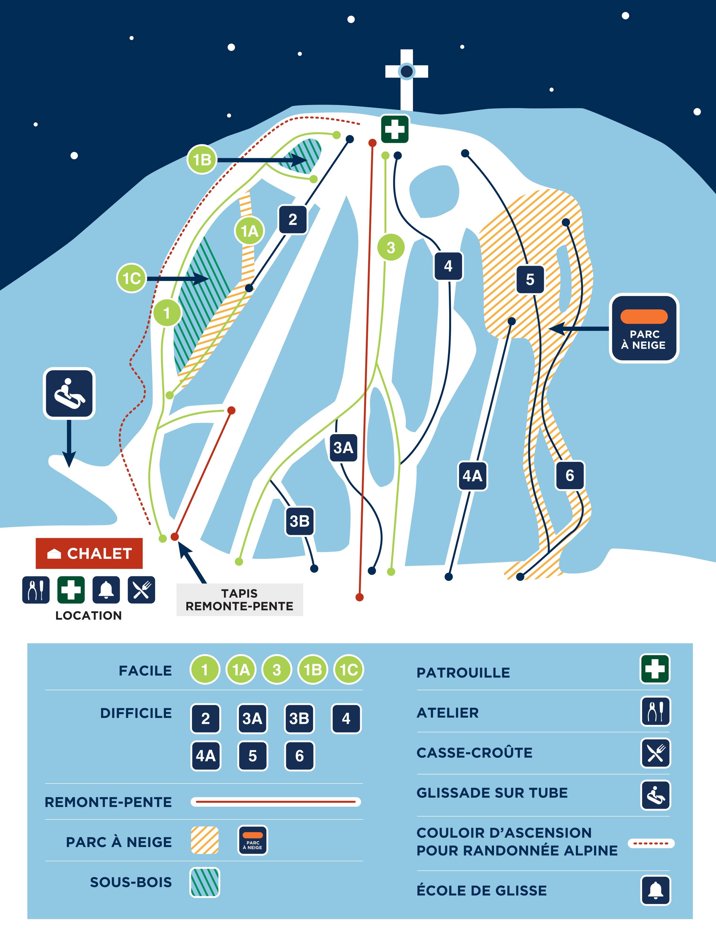 Mont Bellevue trail map
