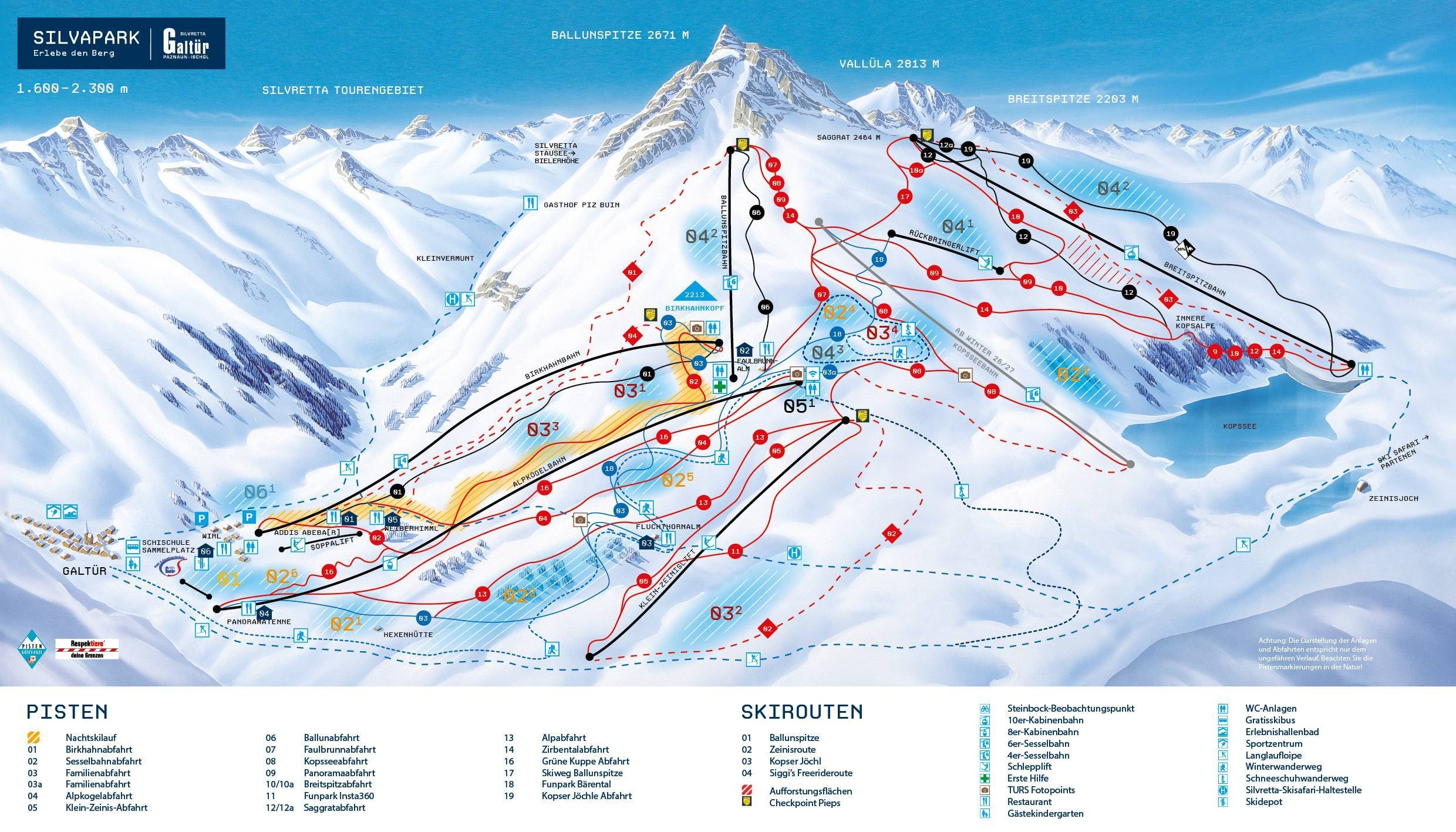 Galtür – Silvapark trail map