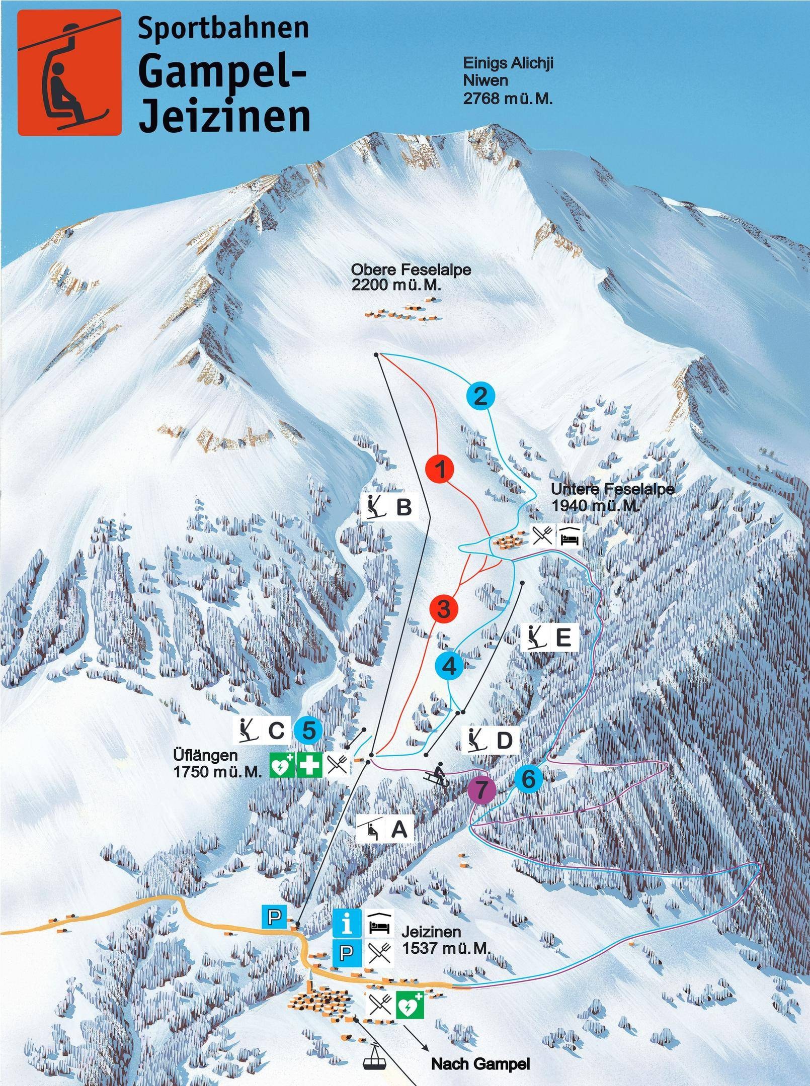 Jeizinen Feselalp – Gampel/Steg trail map