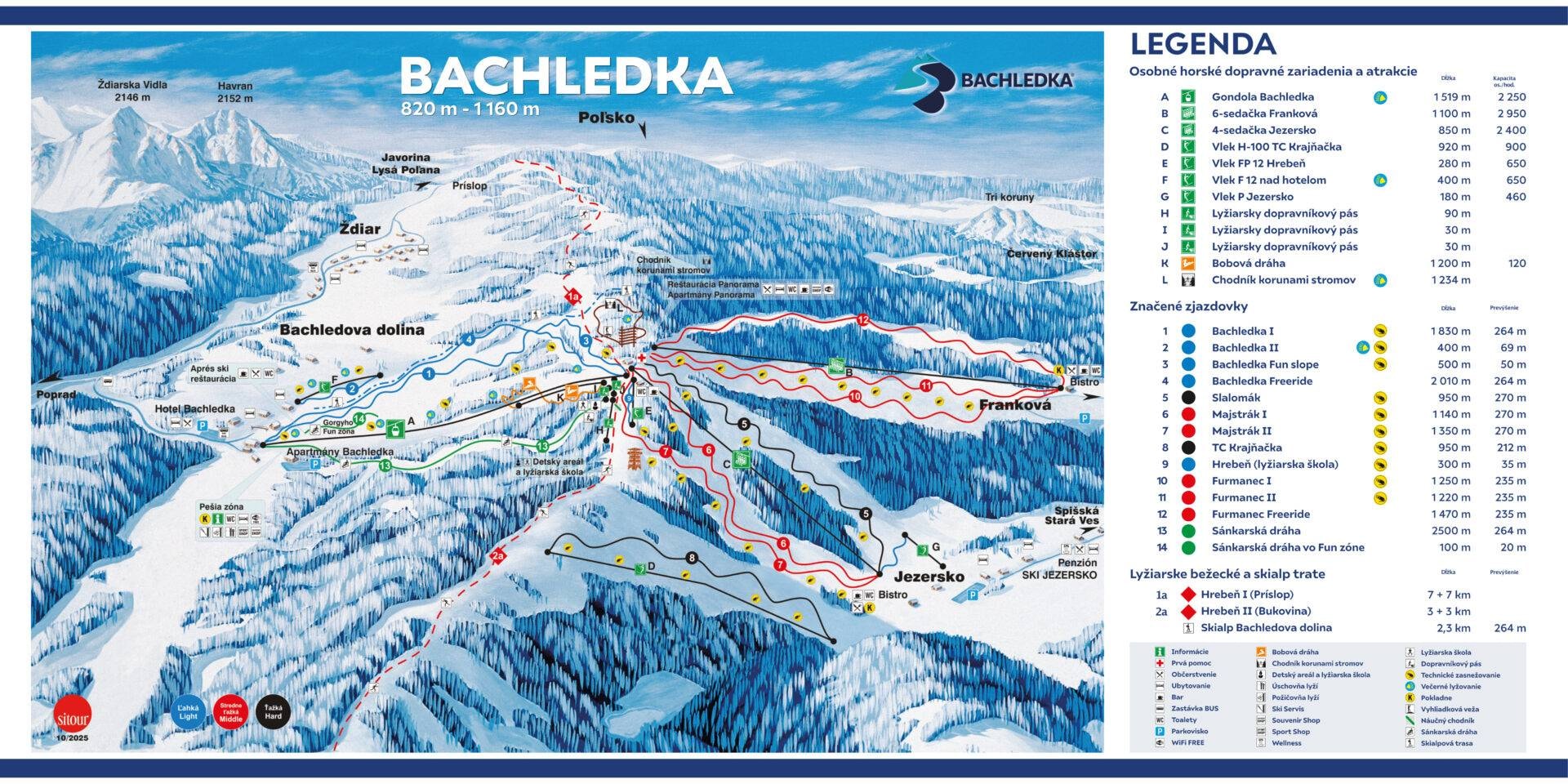 Bachledova/Jezersko/Frankova trail map