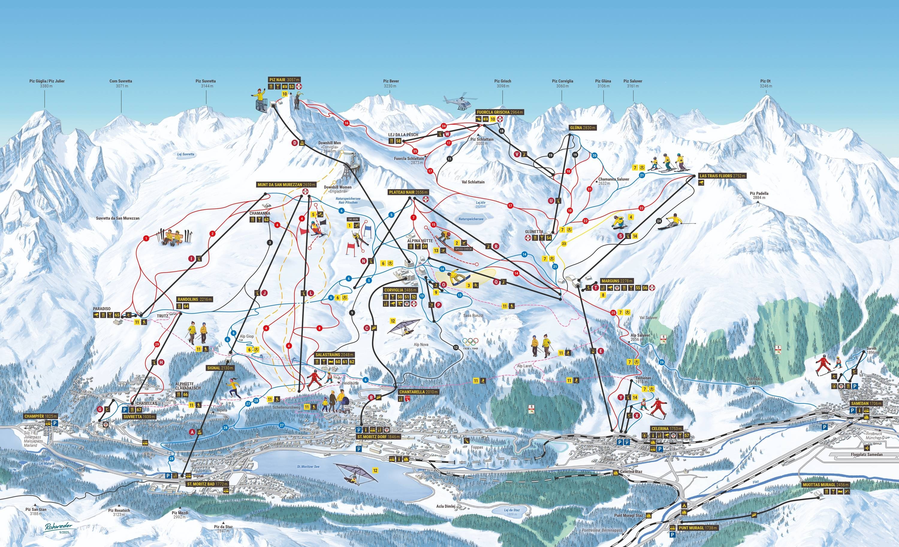 St. Moritz – Corviglia trail map
