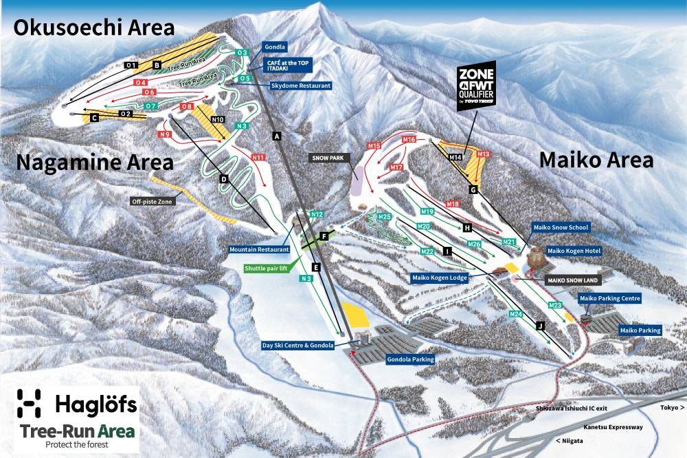 Maiko Snow Resort trail map