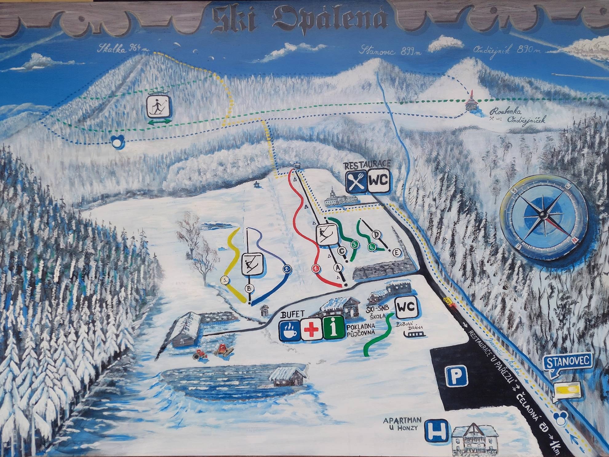 Opálená trail map