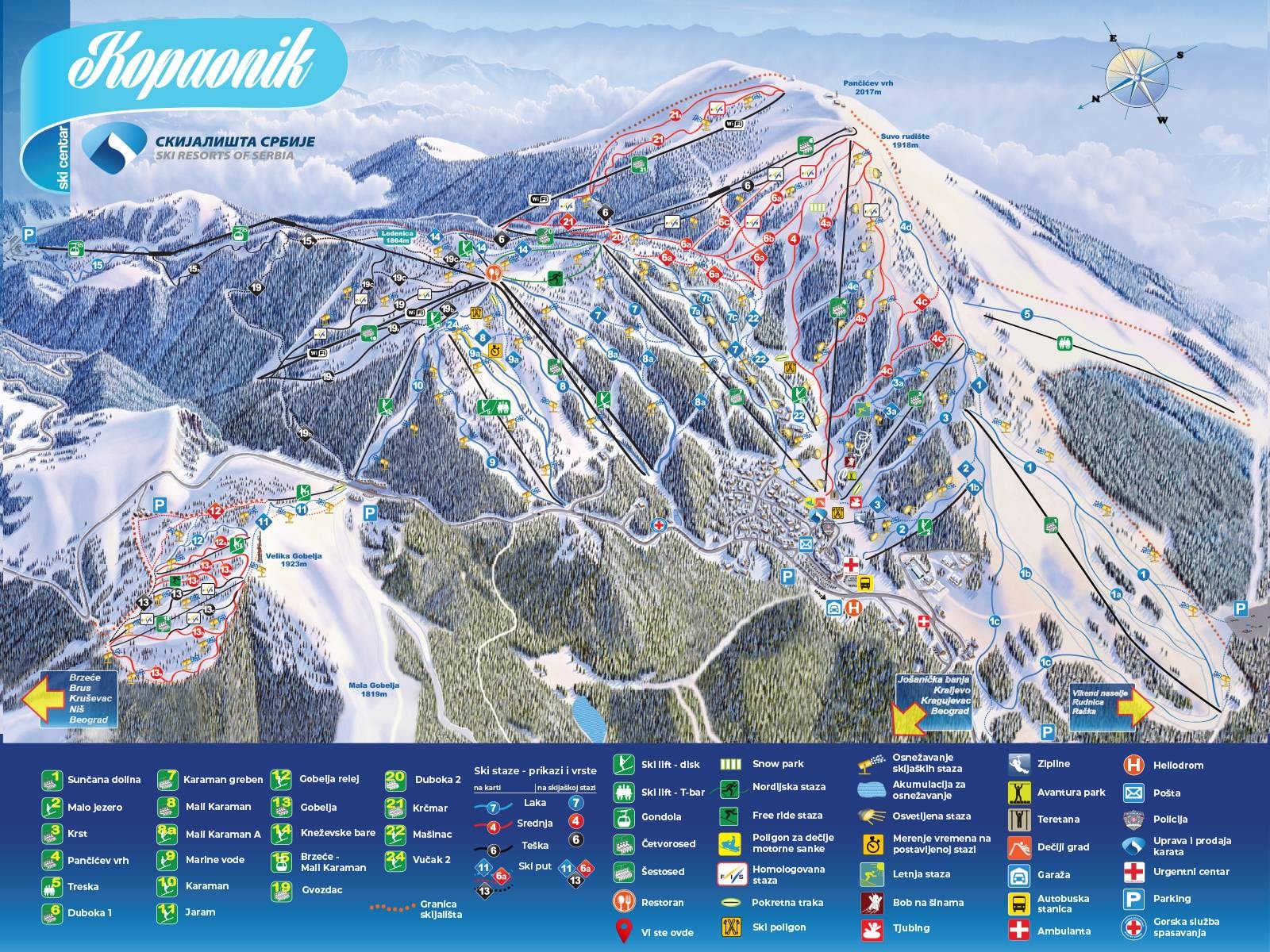 Kopaonik trail map