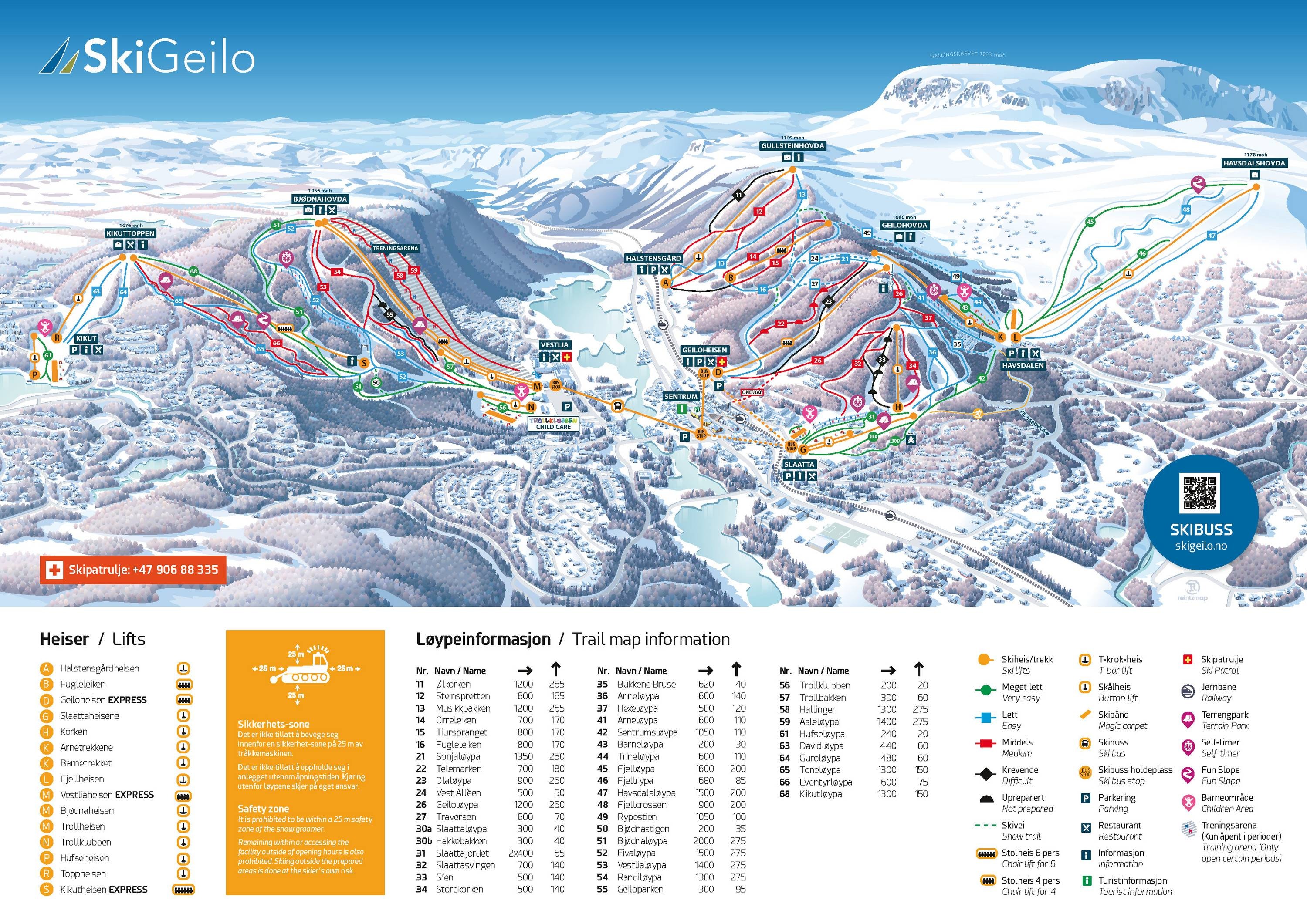 Geilo trail map