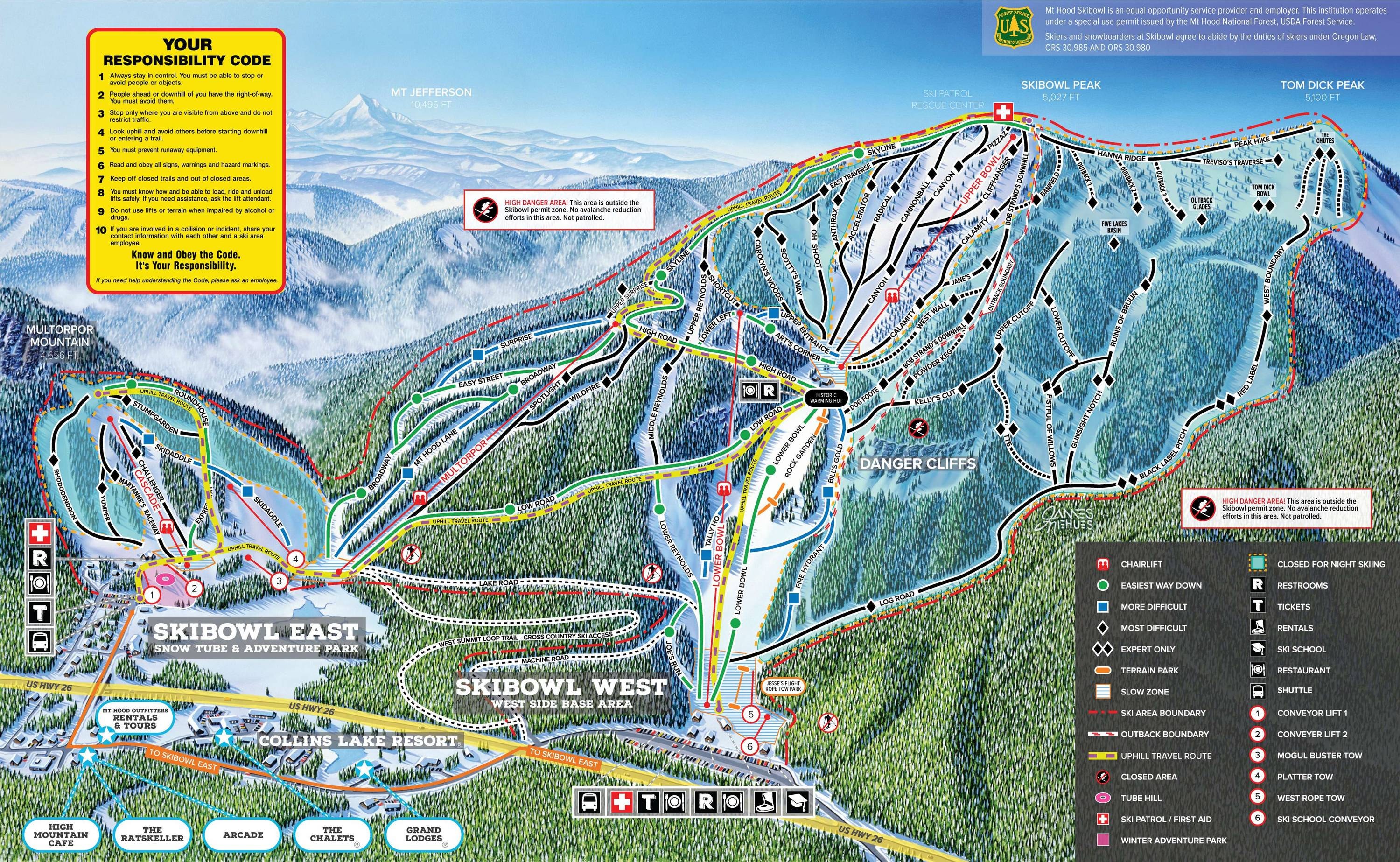 Mt. Hood Skibowl trail map