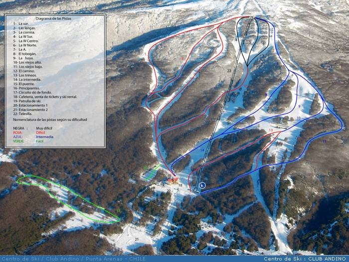 Cerro Mirador – Punta Arenas trail map
