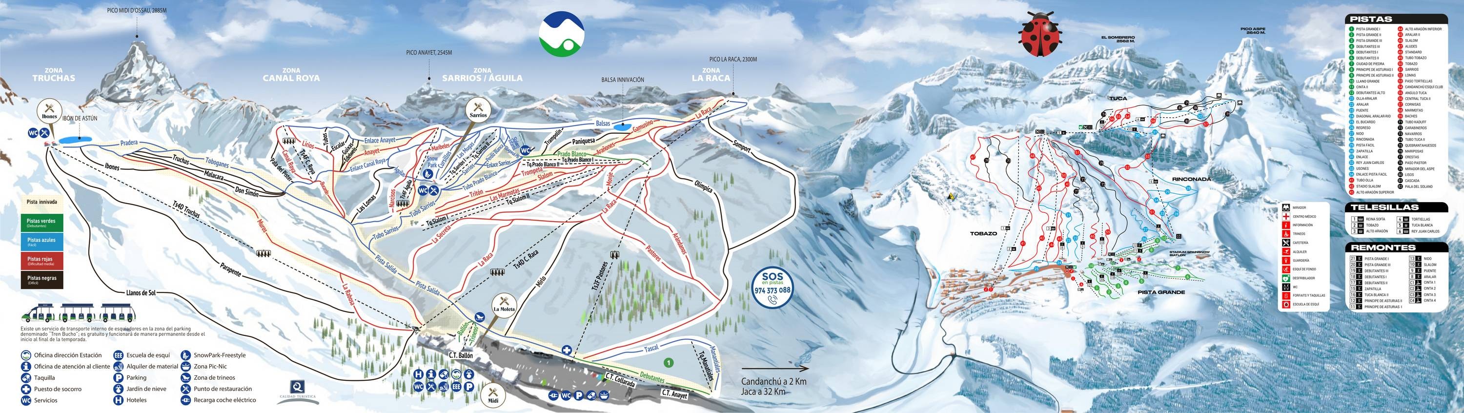 Candanchú trail map