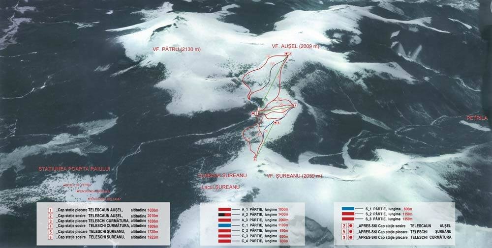 Șureanu trail map