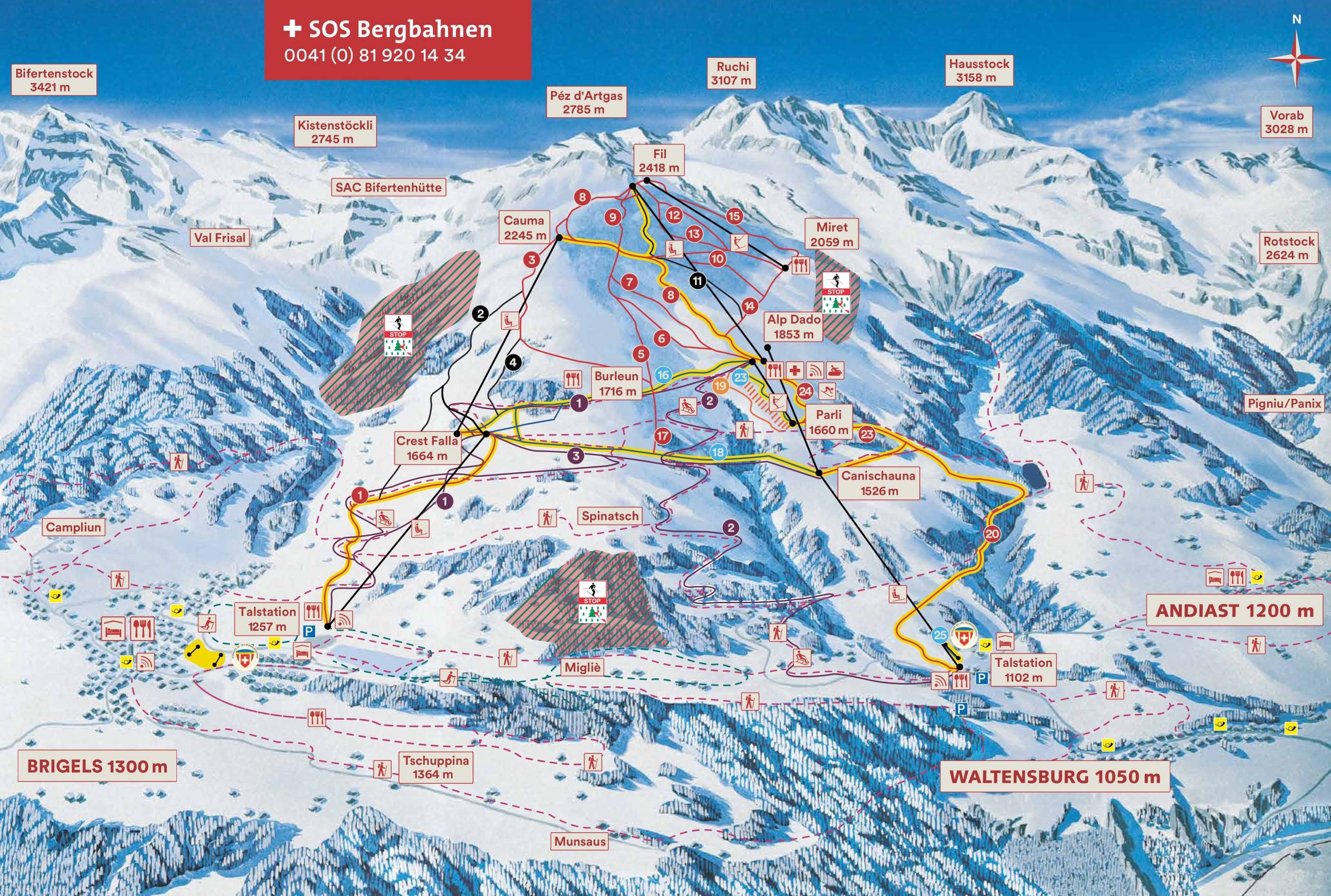 Brigels/Waltensburg/Andiast trail map