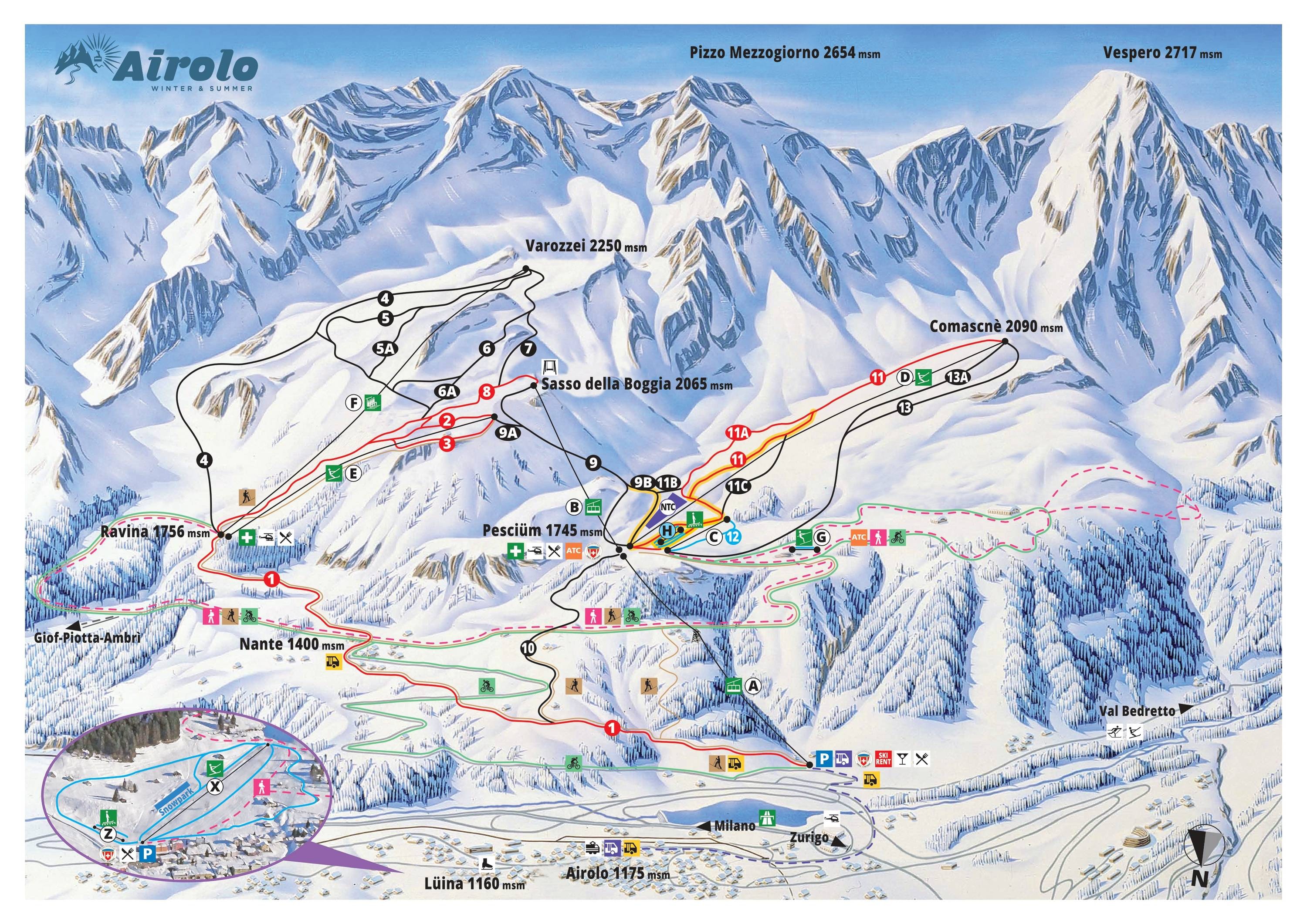Pesciüm – Airolo trail map