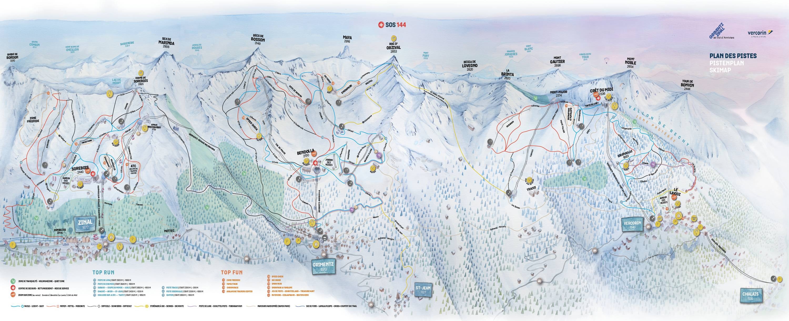 Grimentz/Zinal trail map