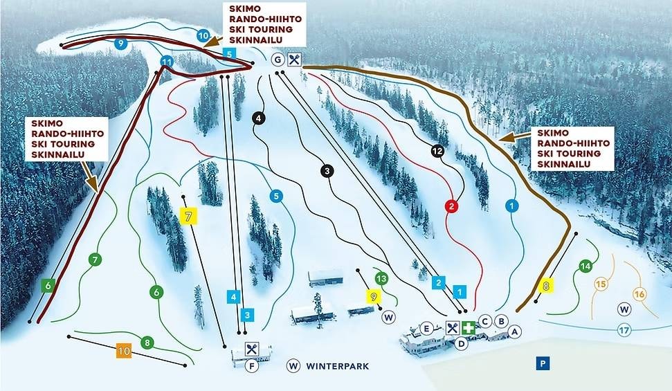 Vihti Ski Center trail map