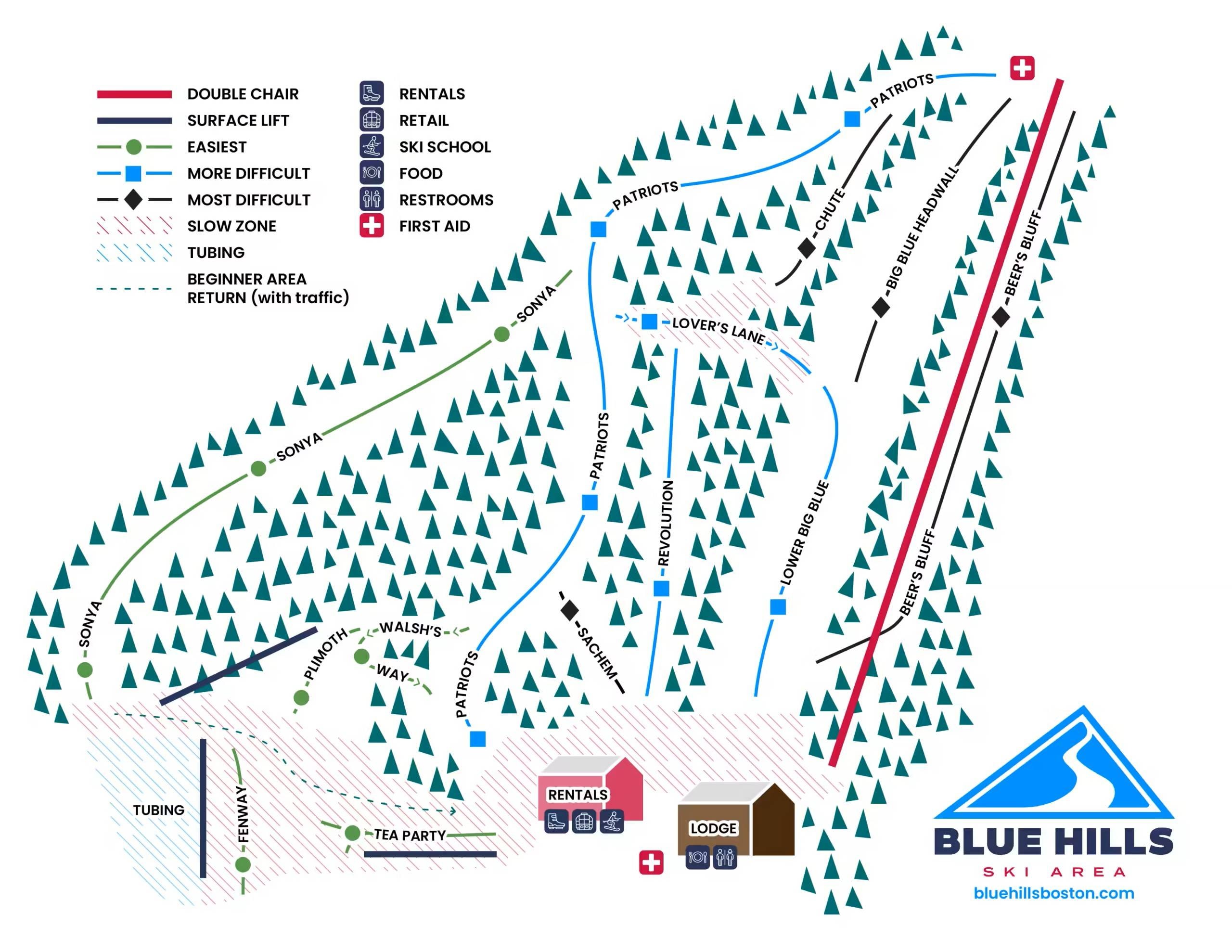 Blue Hills trail map
