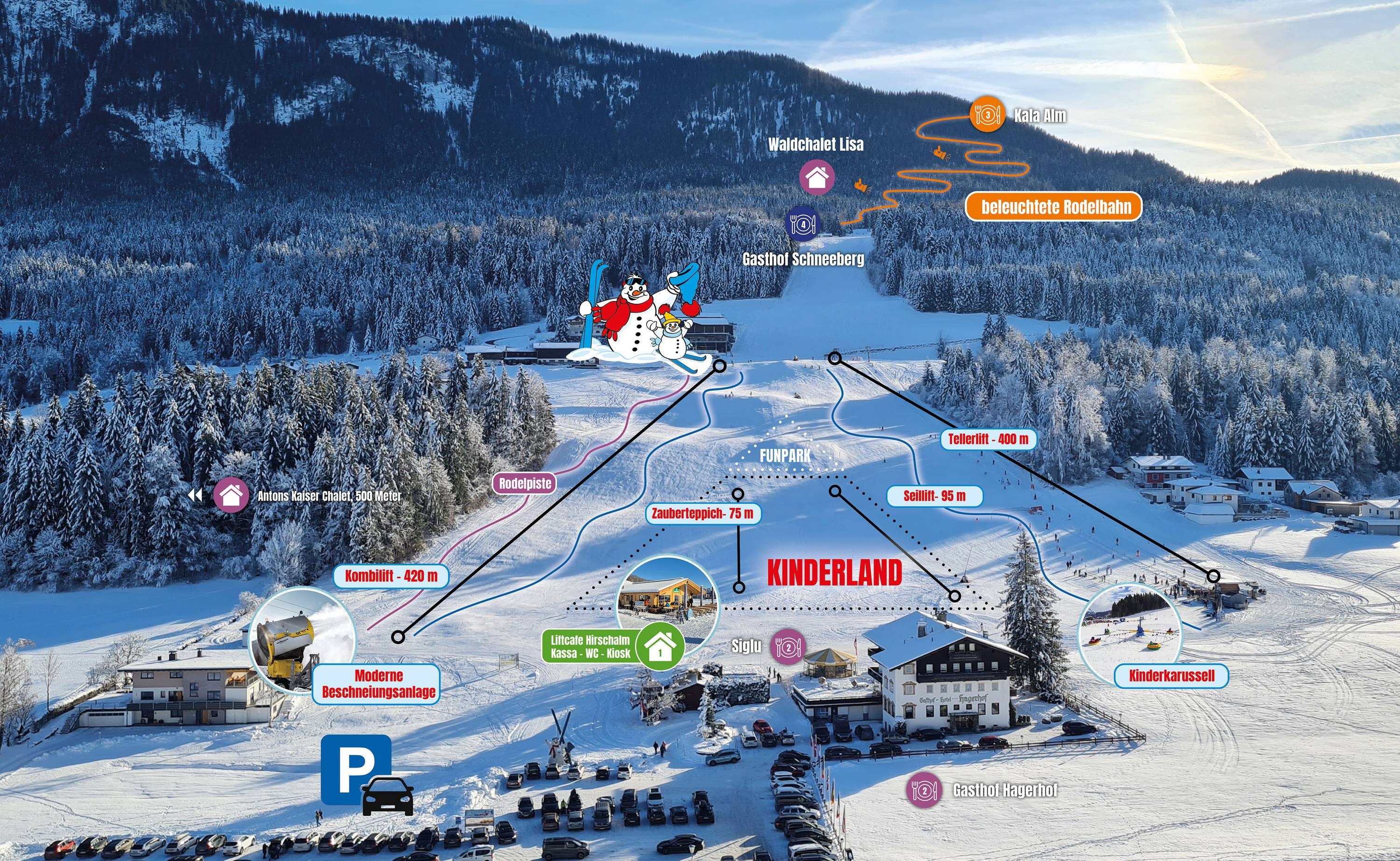 Schneeberglifte – Mitterland (Thiersee) trail map