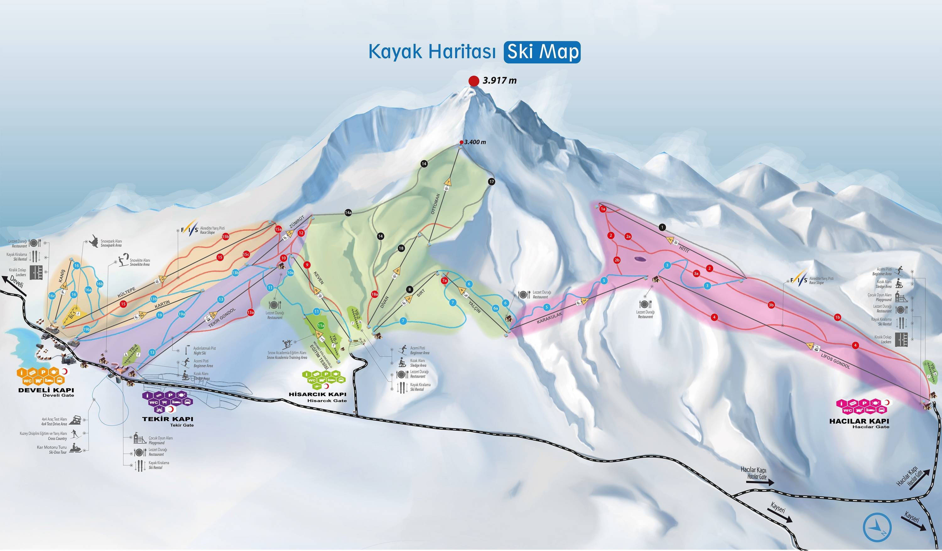 Erciyes – Kayseri trail map
