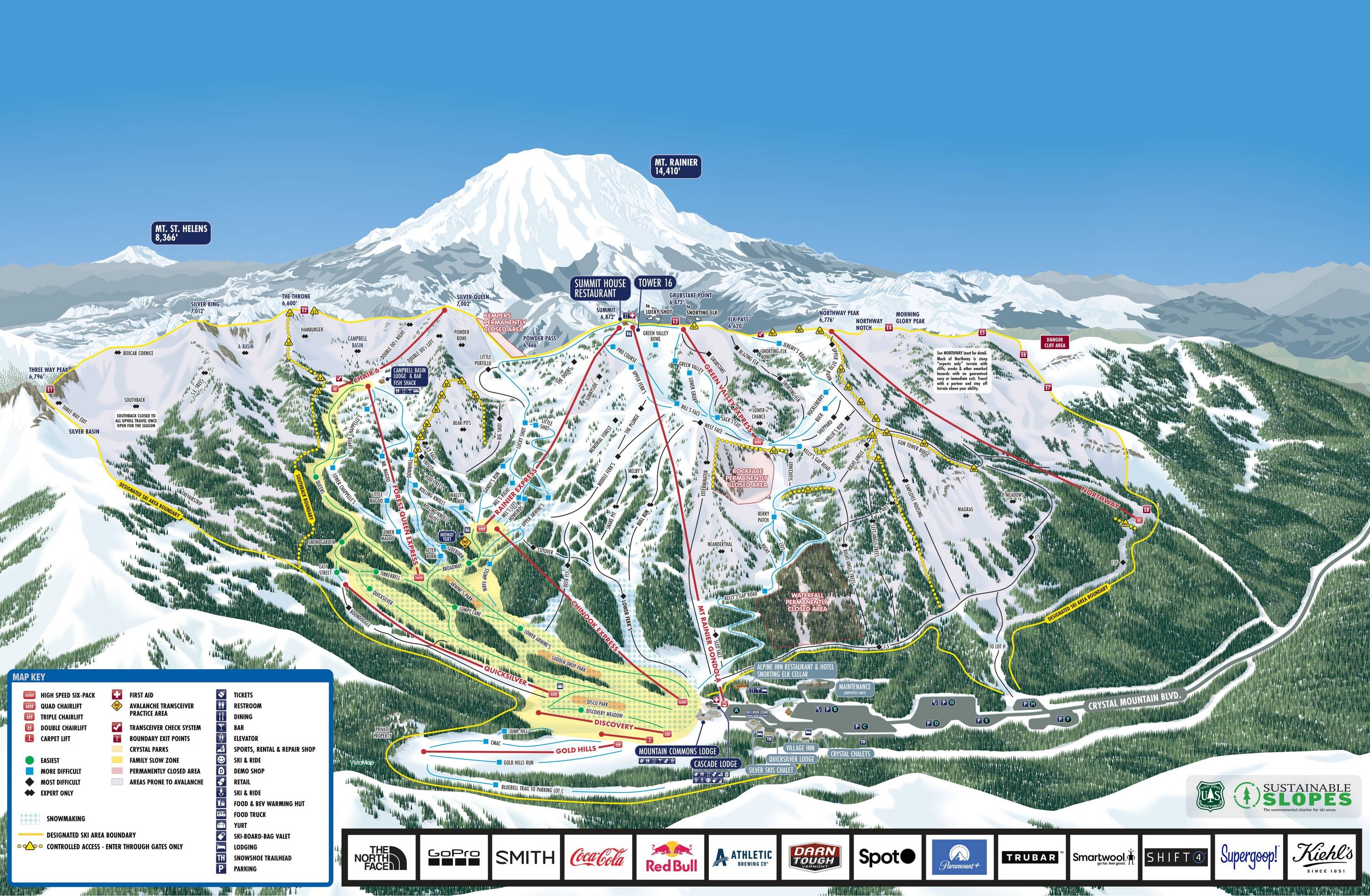 Crystal Mountain (WA) trail map