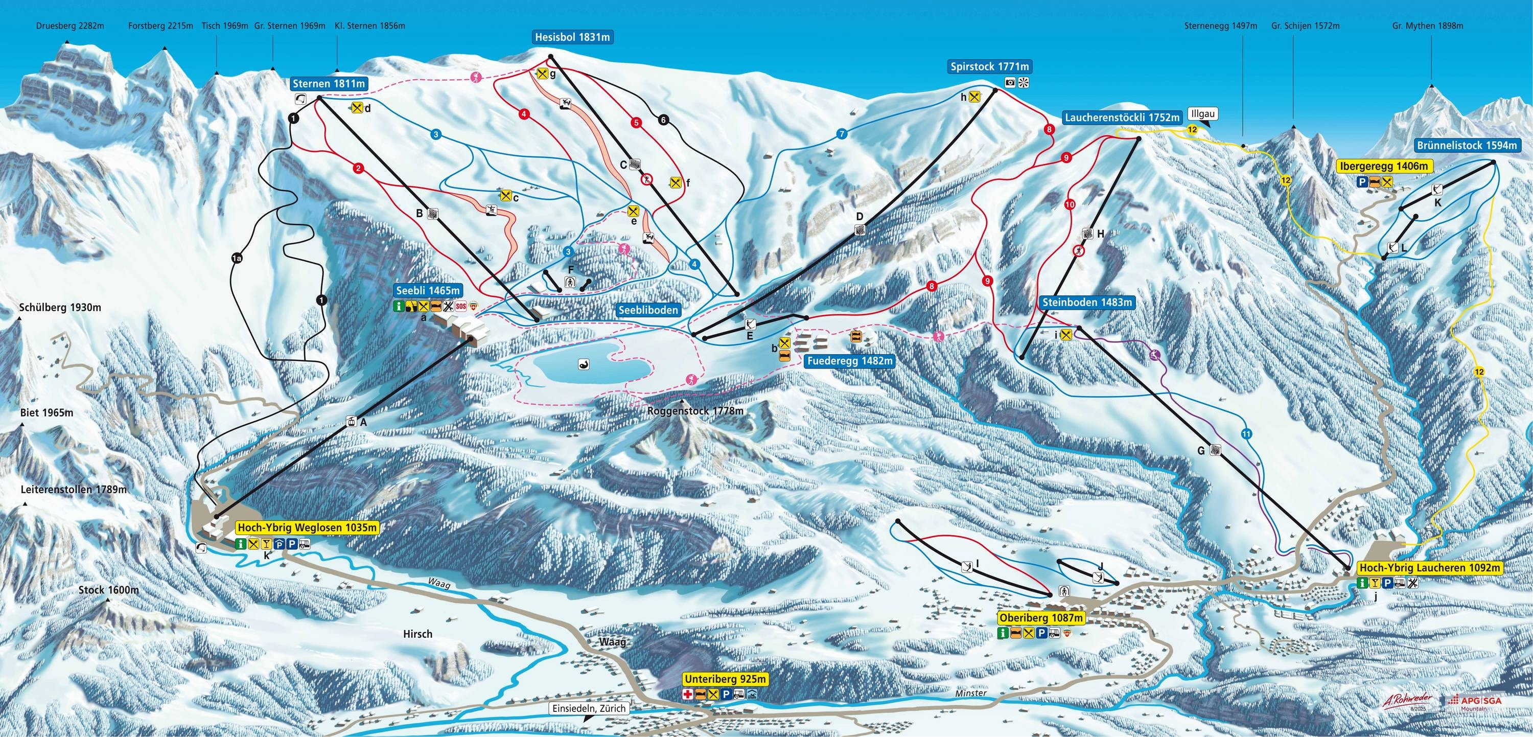 Hoch-Ybrig – Unteriberg/Oberiberg trail map