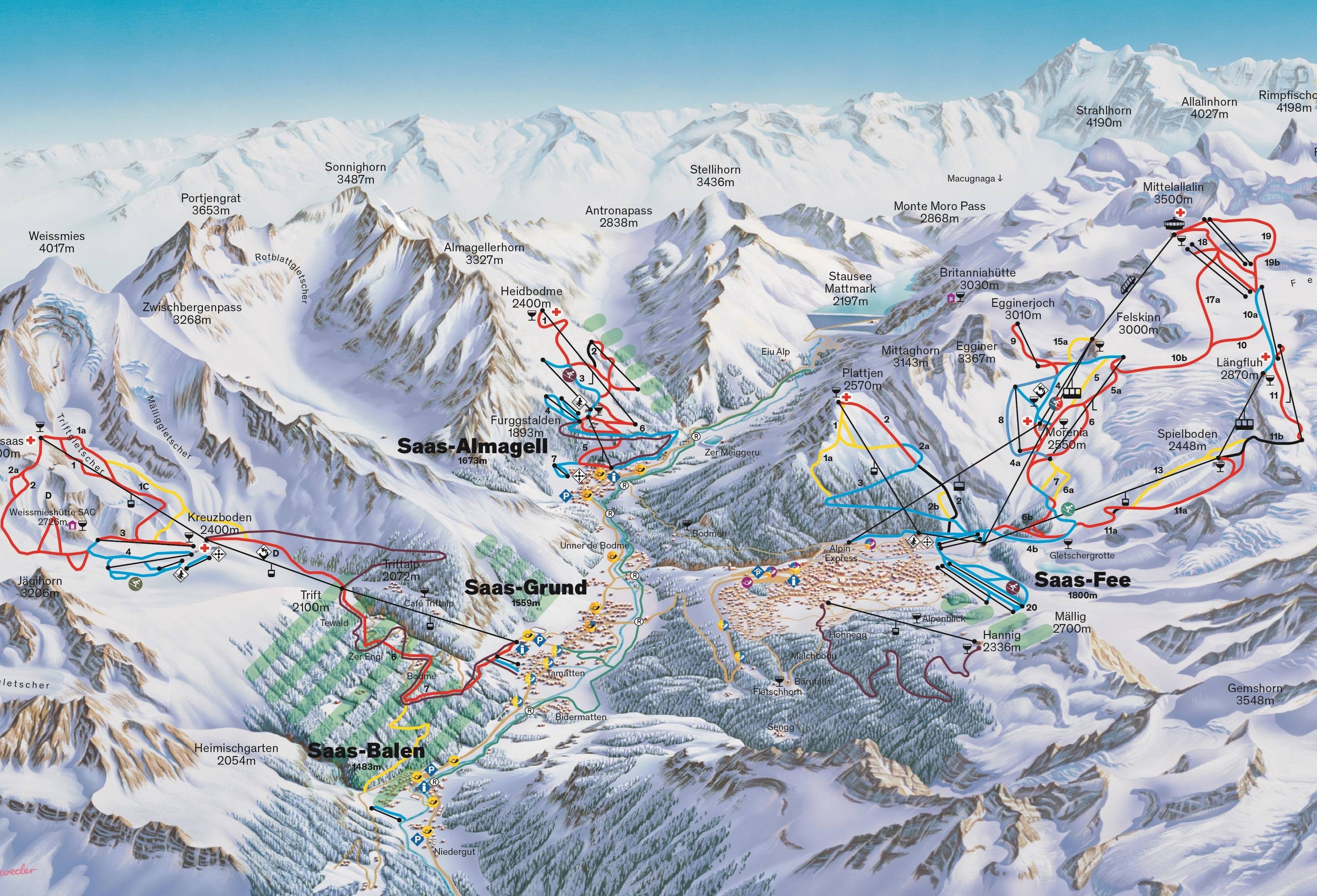 Saas-Fee trail map