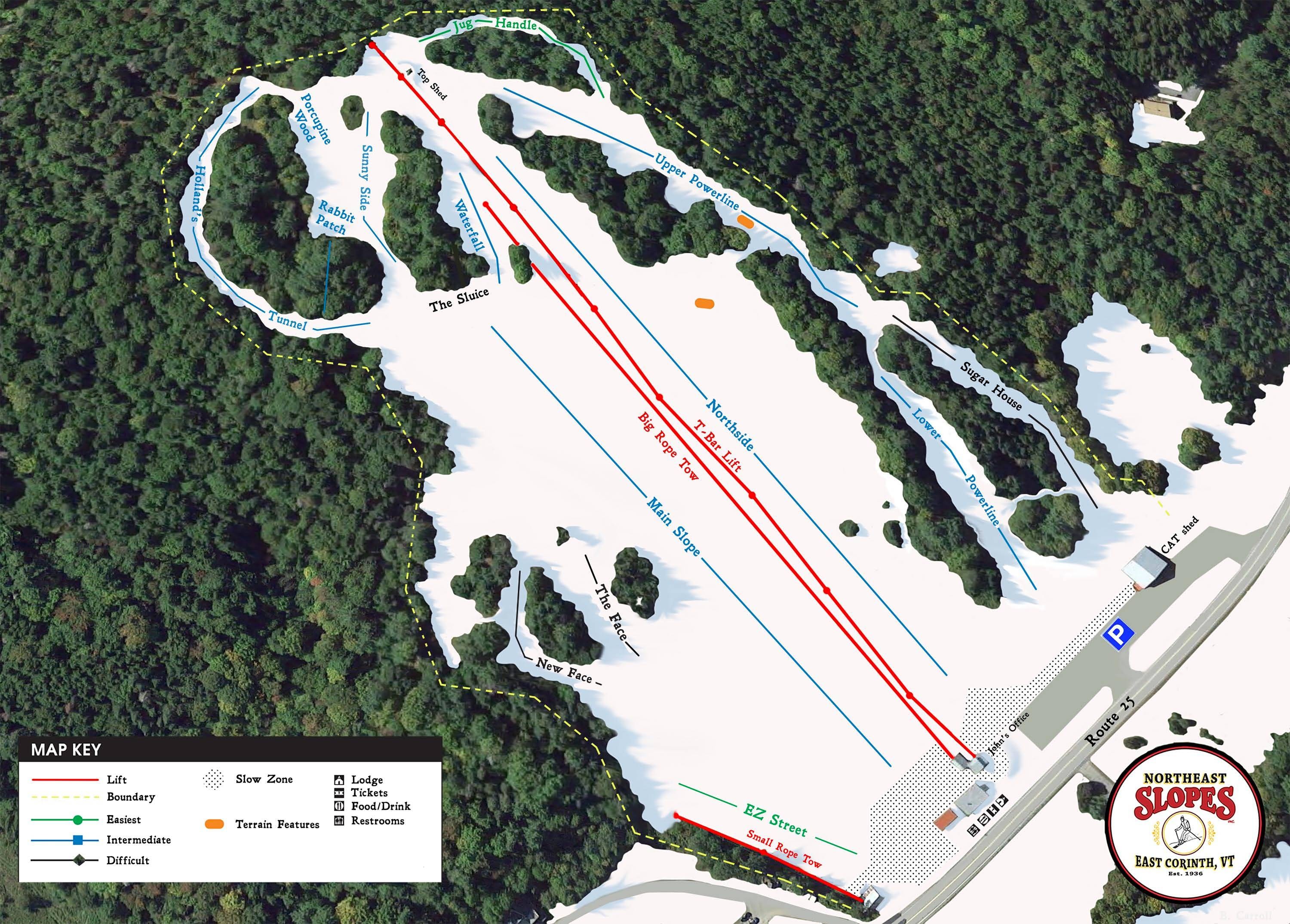 Northeast Slopes – East Corinth trail map