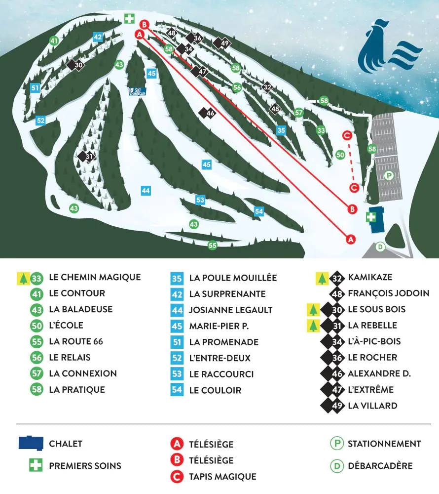 Le Chantecler trail map
