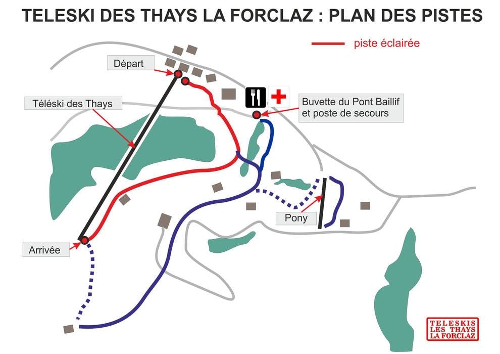 Les Thays – La Forclaz trail map