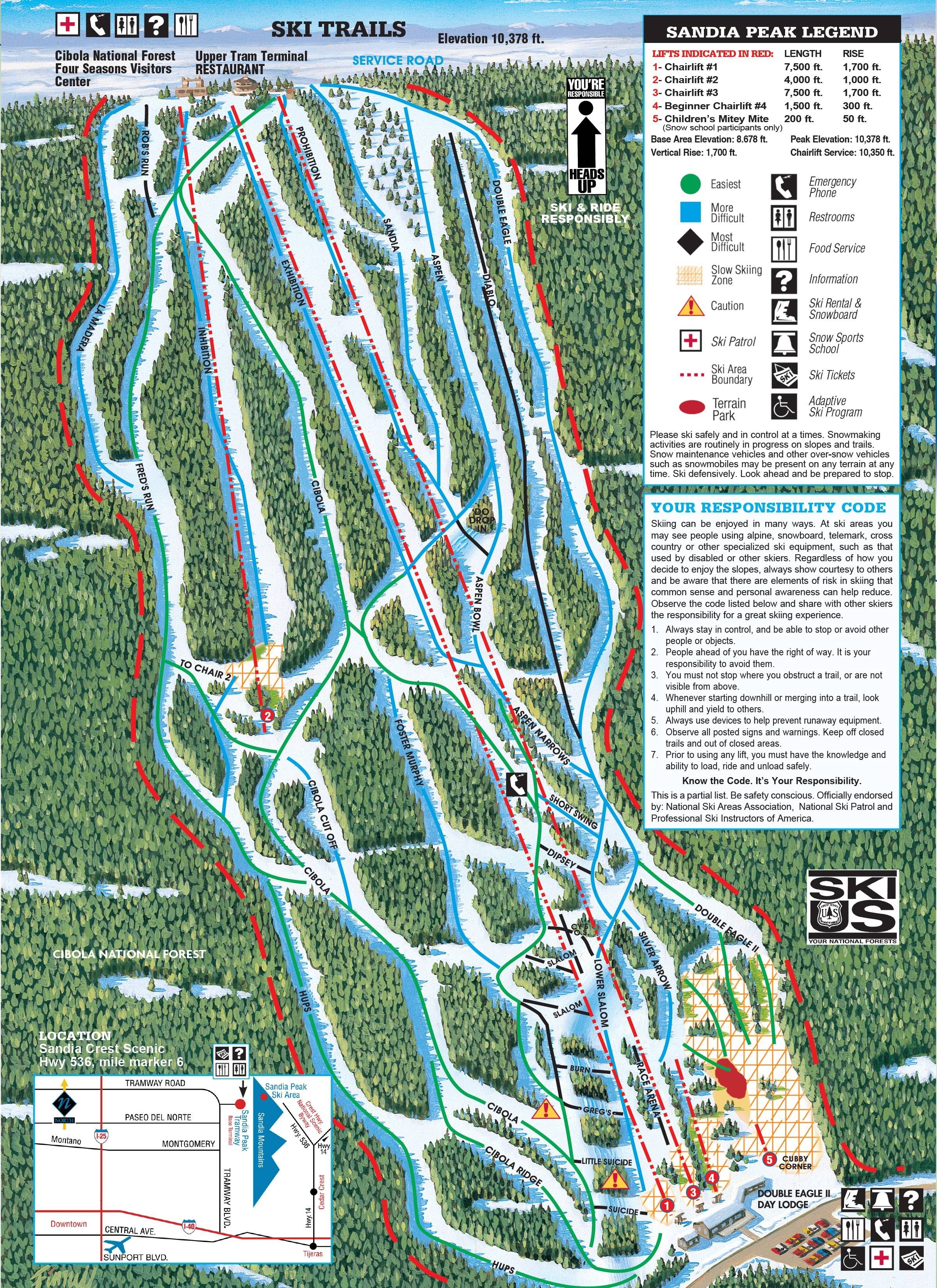 Sandia Peak trail map