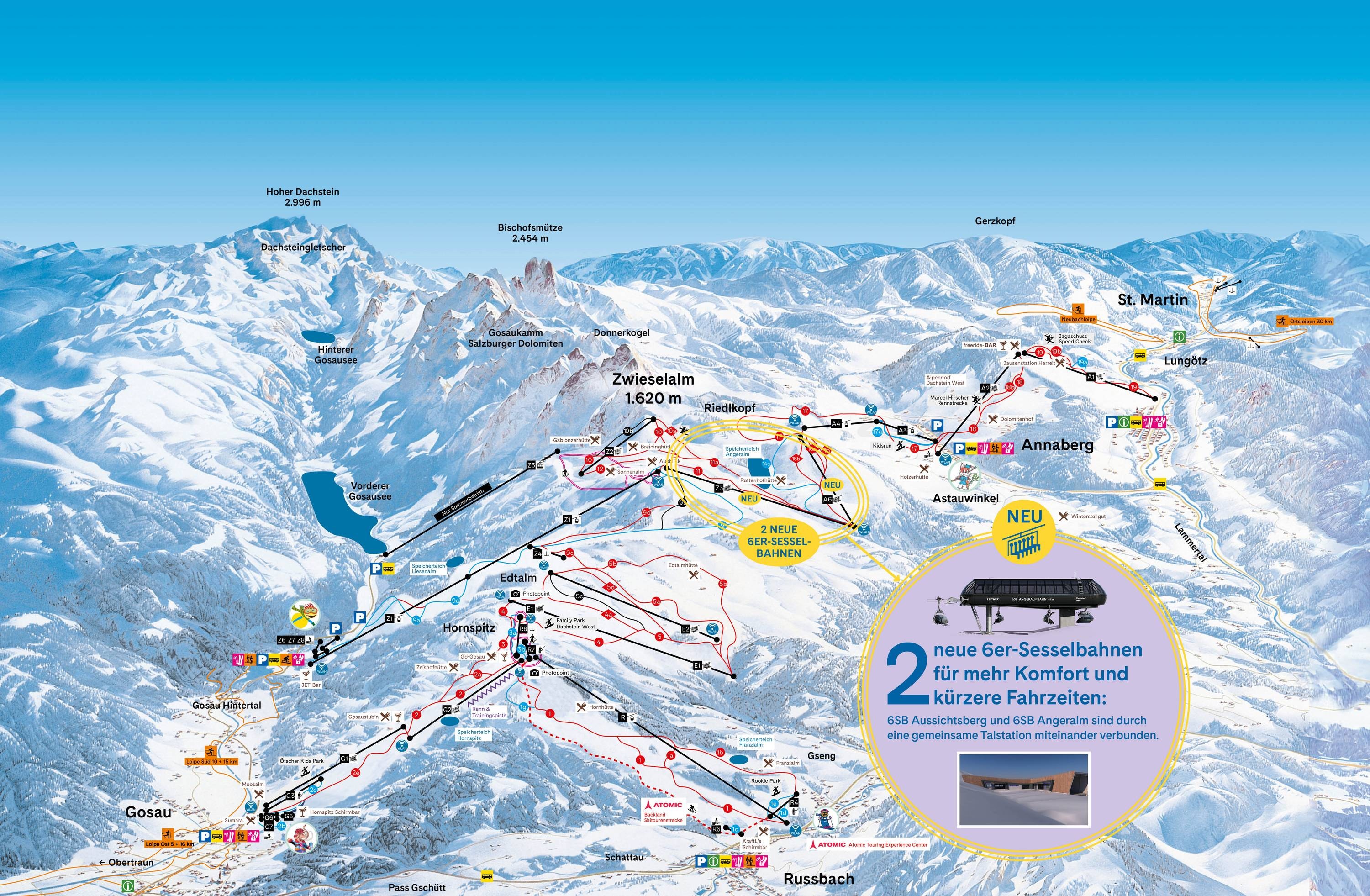 Dachstein West – Gosau/Russbach/Annaberg trail map