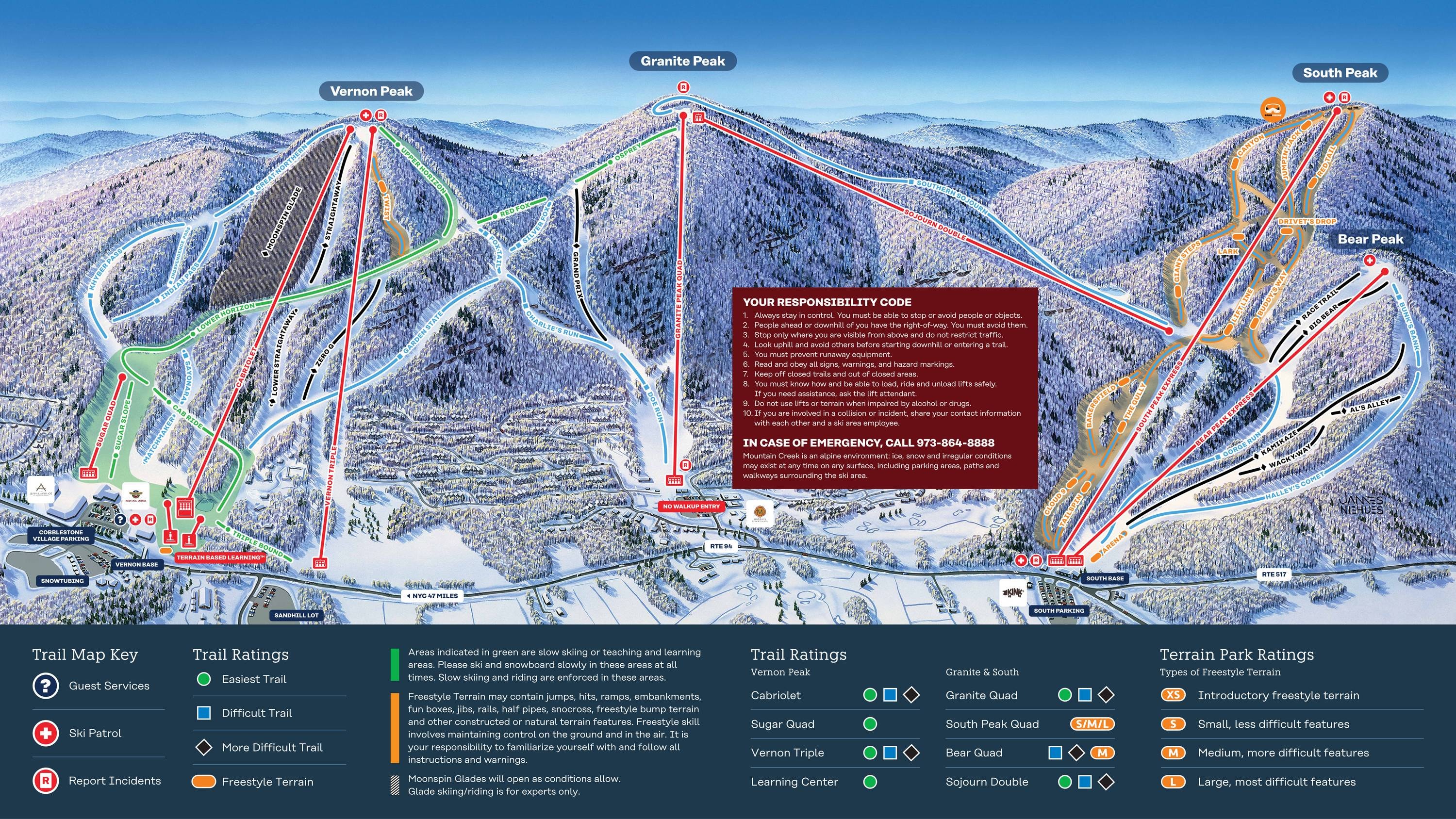 Mountain Creek – Vernon trail map