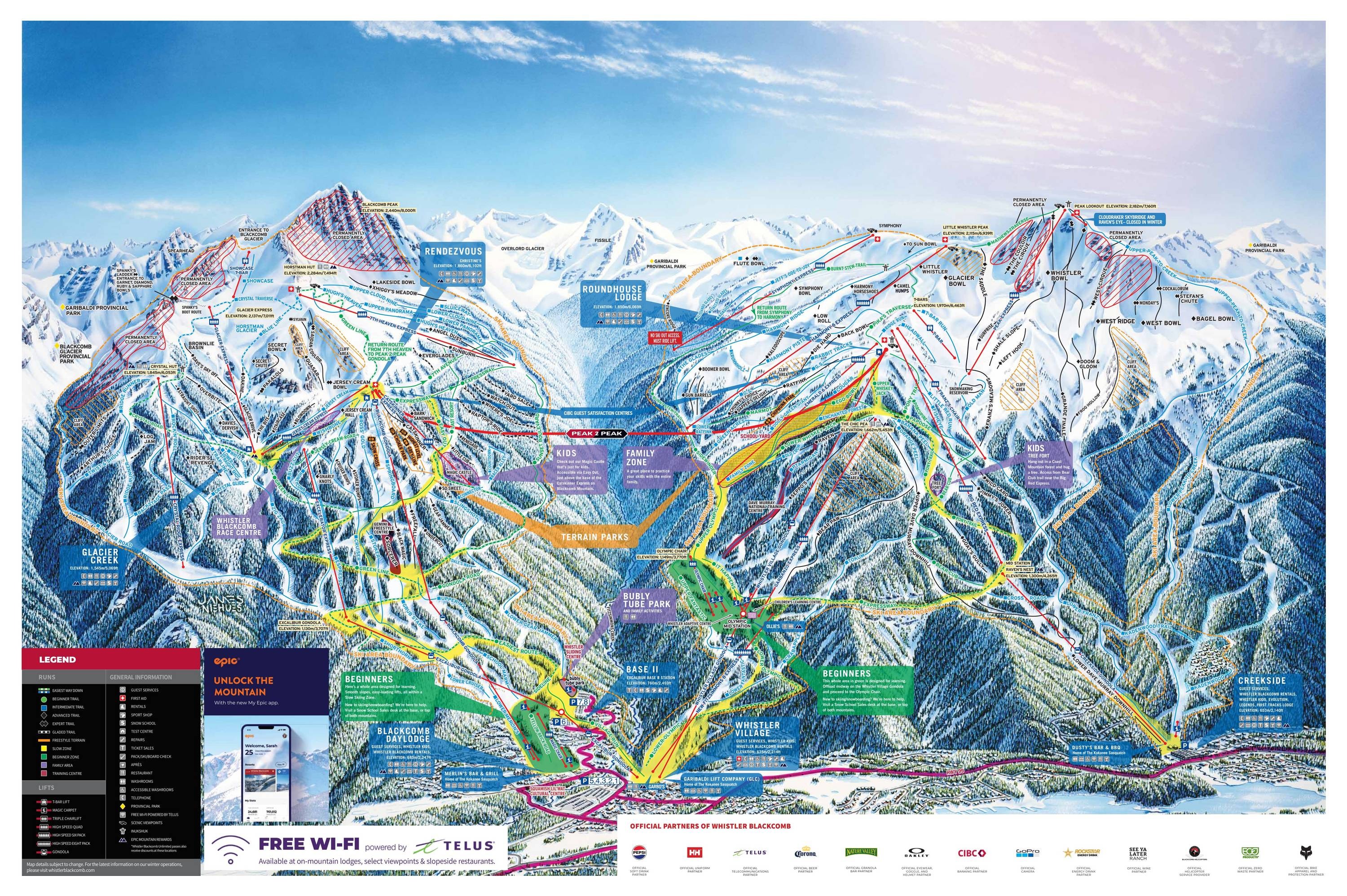 Whistler Blackcomb trail map