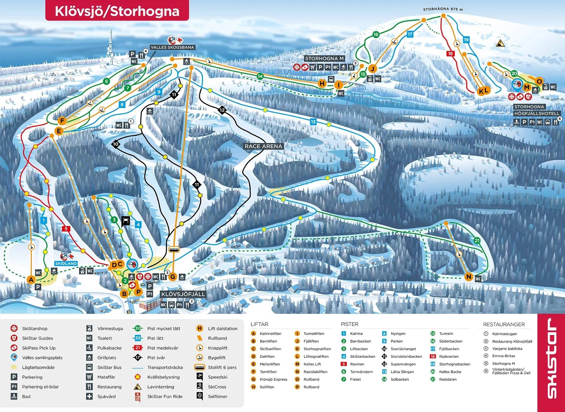 Klövsjö/Storhogna trail map