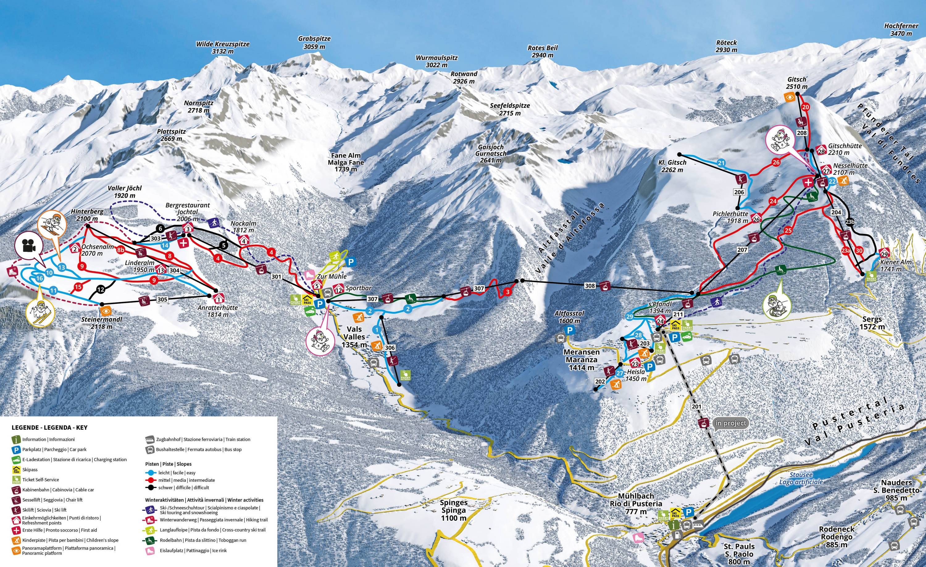 Gitschberg Jochtal trail map