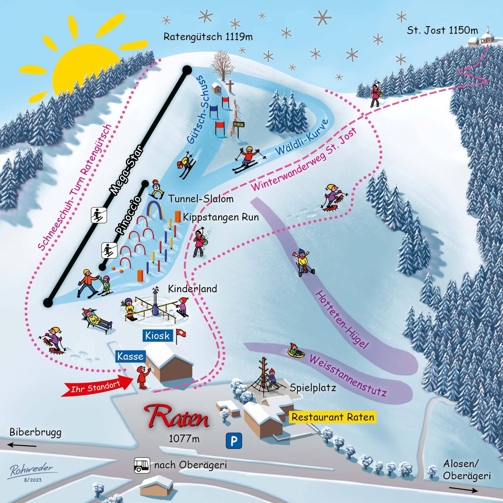Raten – Oberägeri trail map