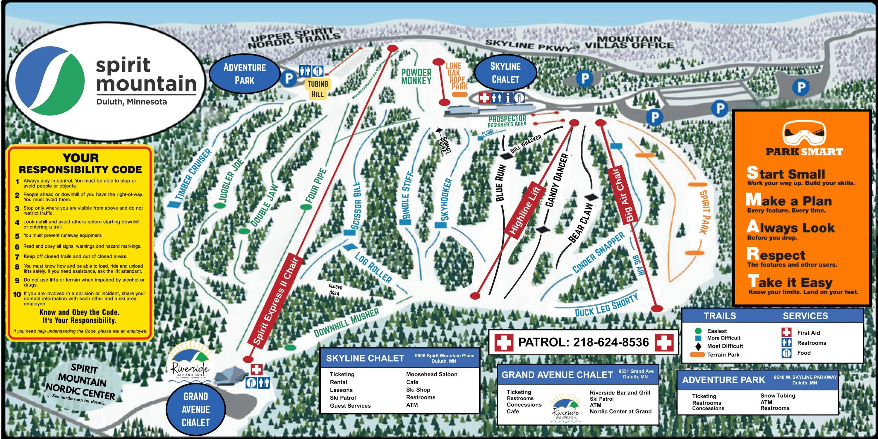 Spirit Mountain trail map