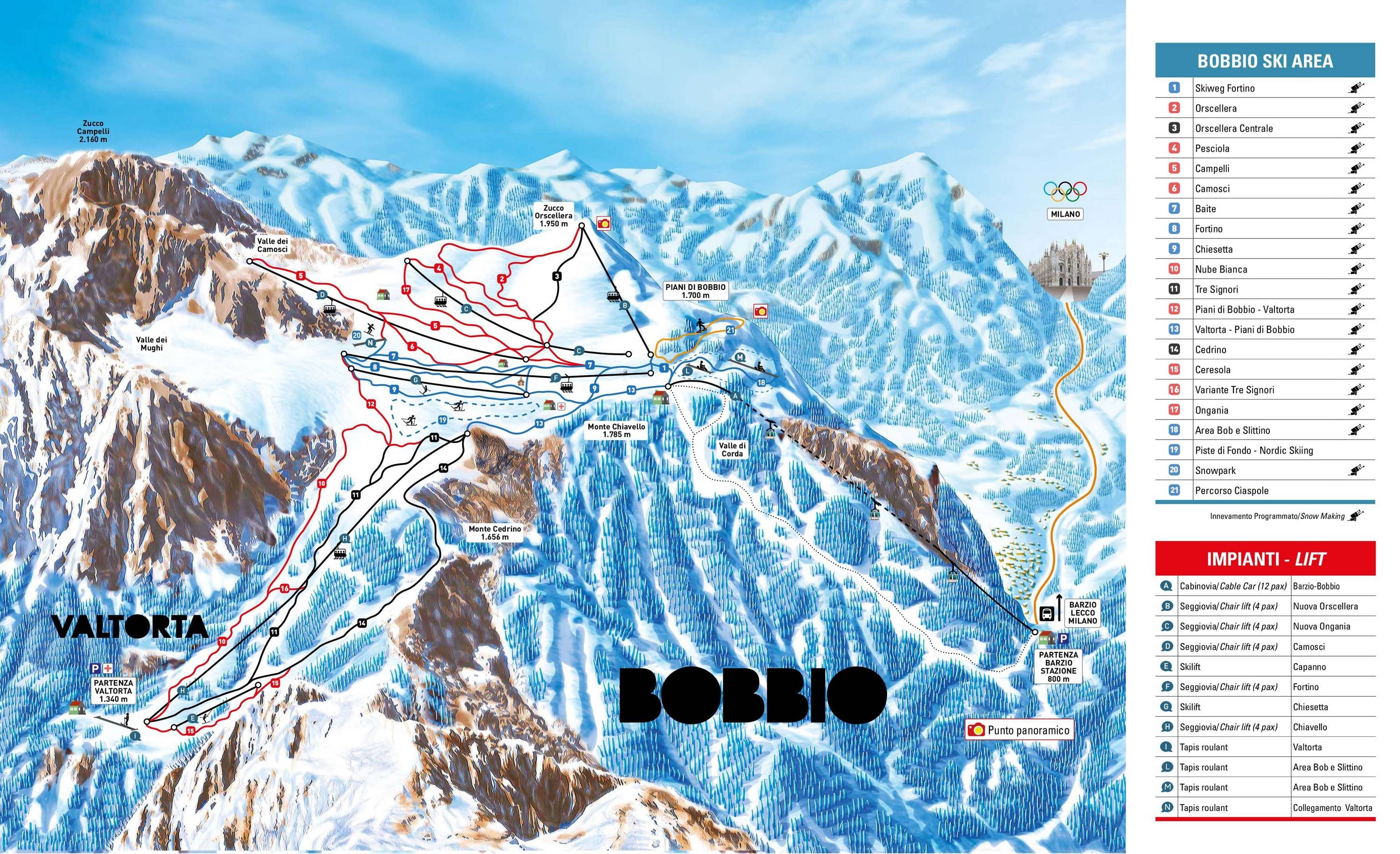 Piani di Bobbio trail map
