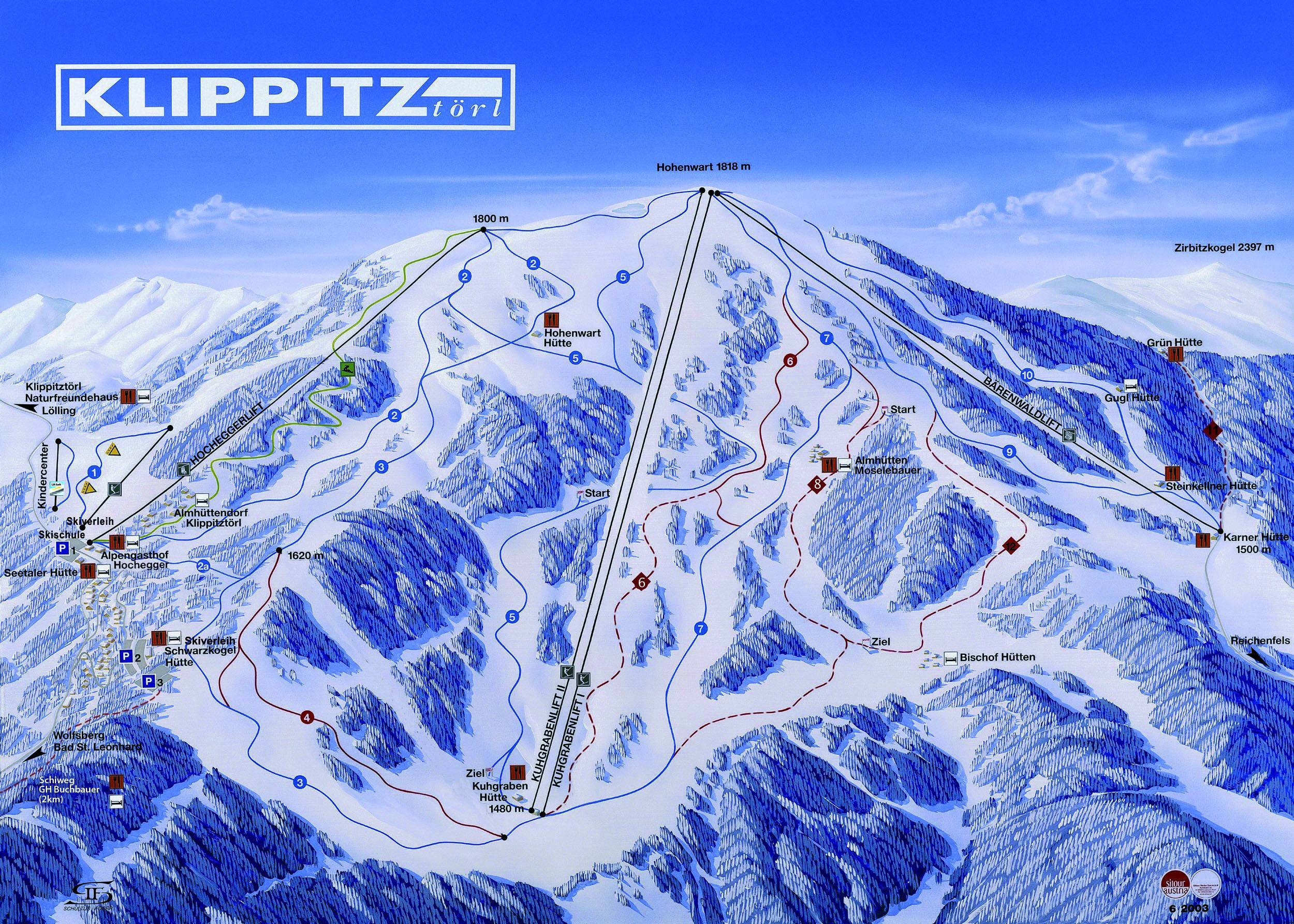 Klippitztörl trail map