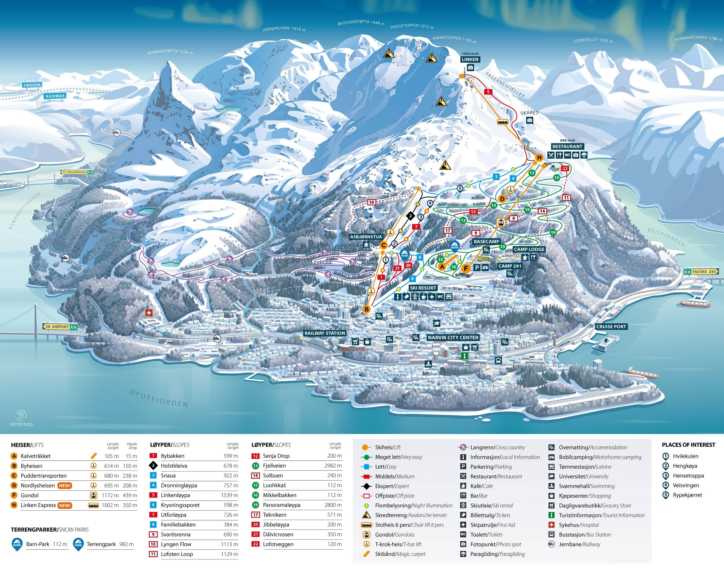 Narvikfjellet – Narvik trail map