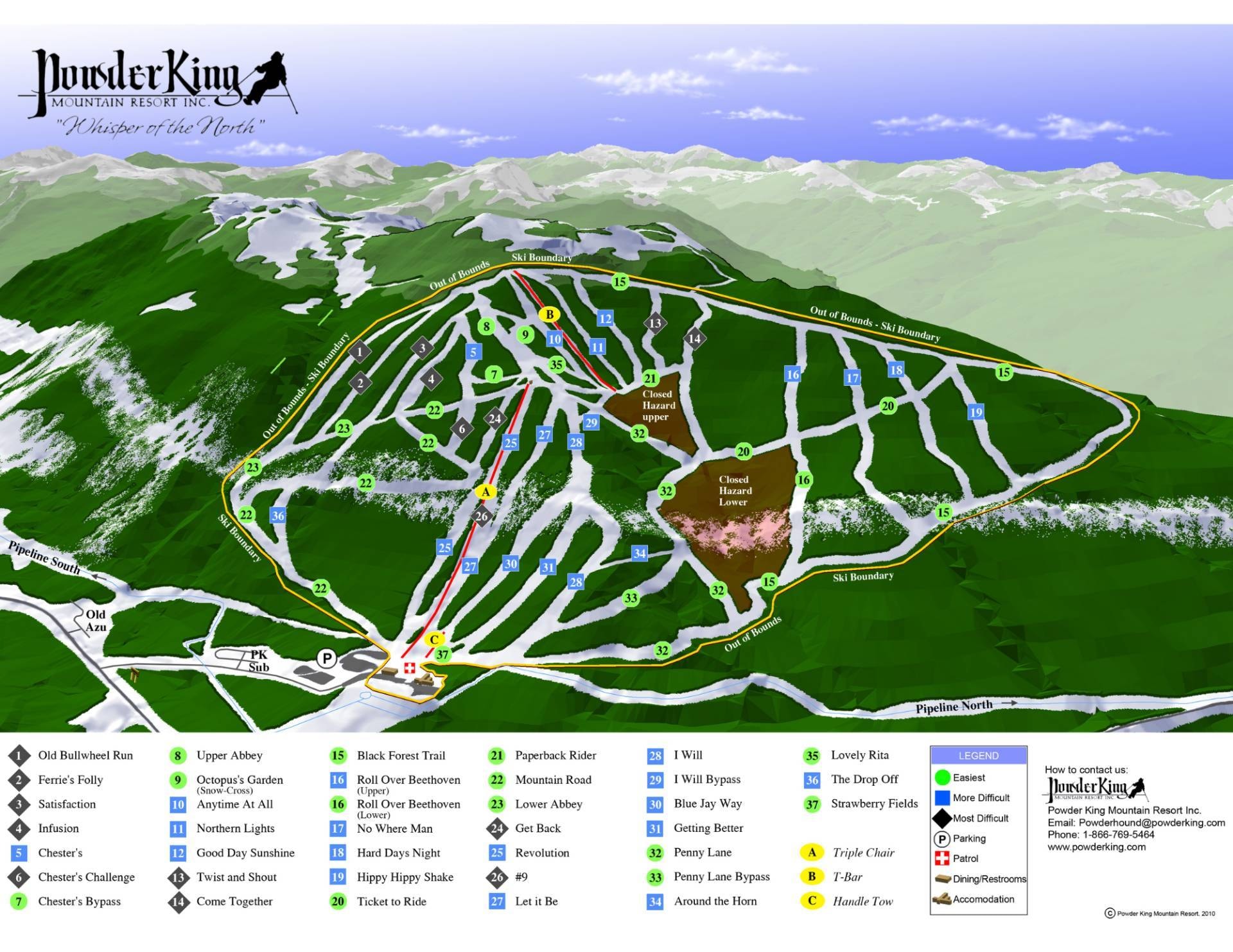 Powder King trail map