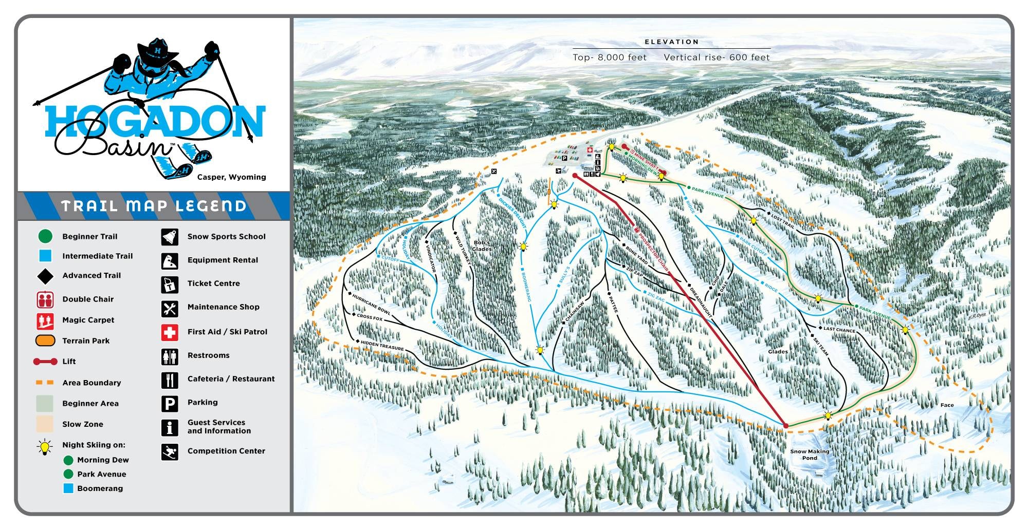 Hogadon Ski Area trail map