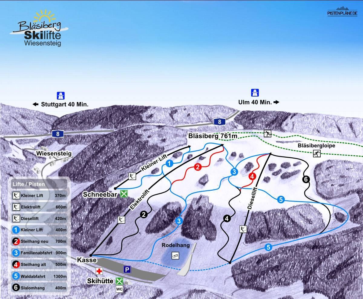 Bläsiberg – Wiesensteig trail map