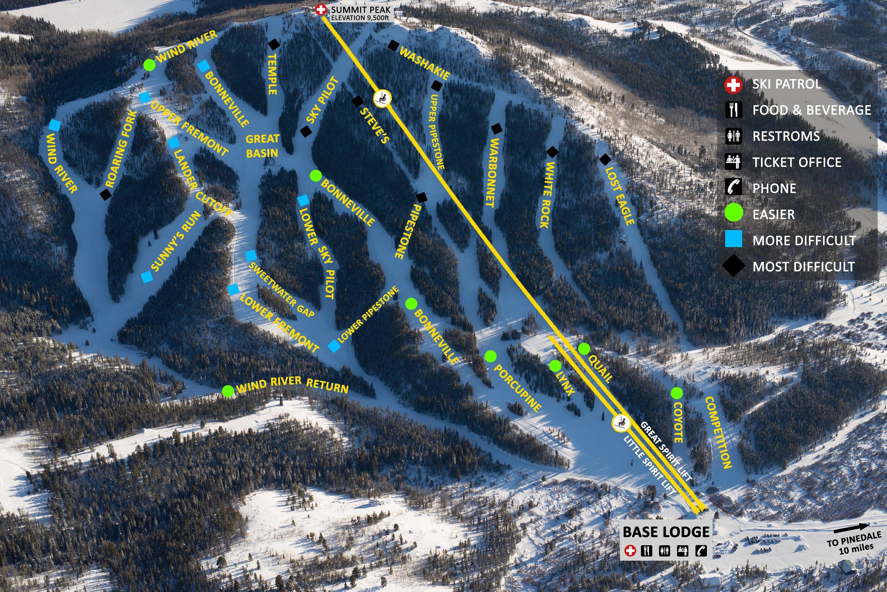 White Pine – Pinedale trail map