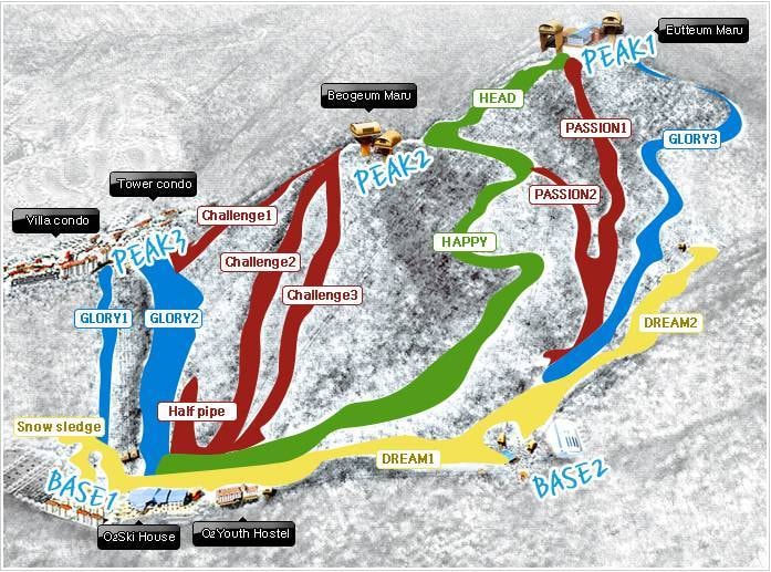 O2 Resort – Taebaek trail map