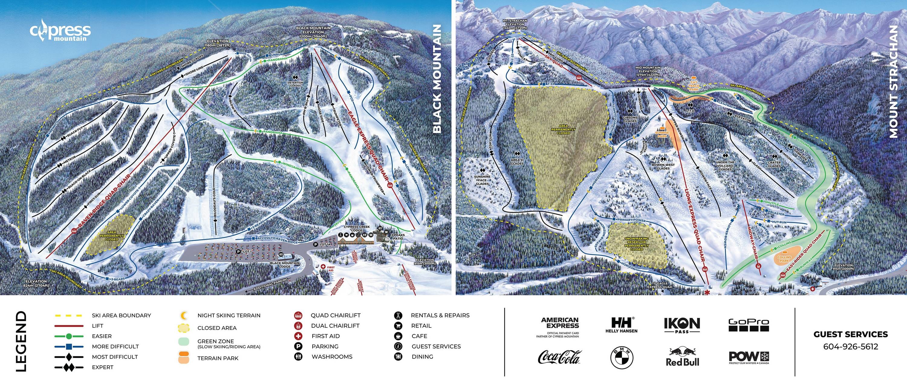 Cypress Mountain trail map