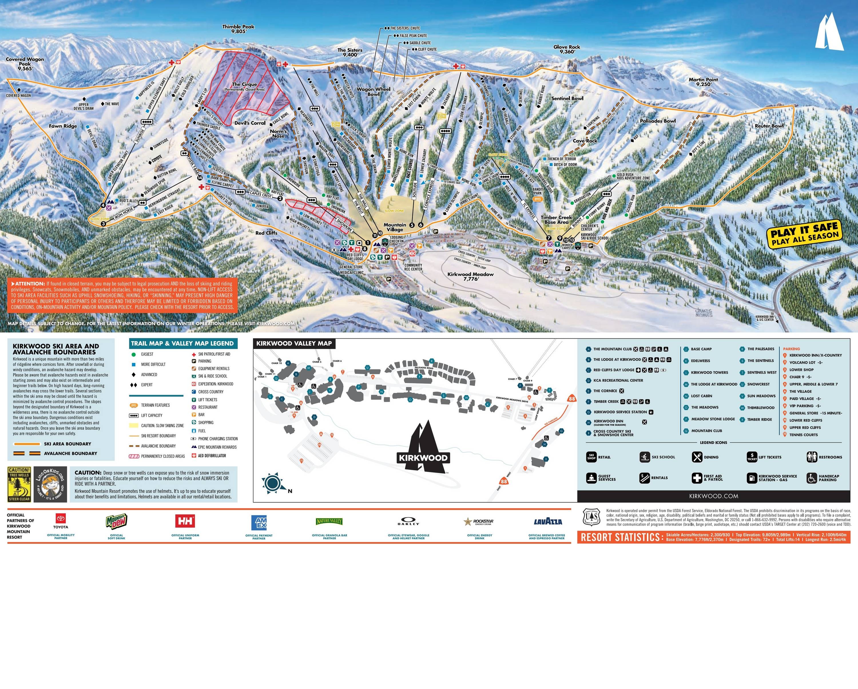 Kirkwood trail map