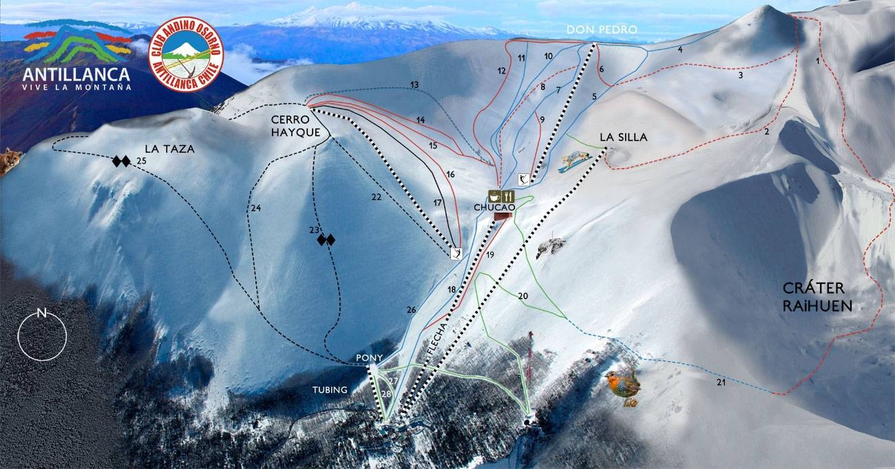 Antillanca trail map
