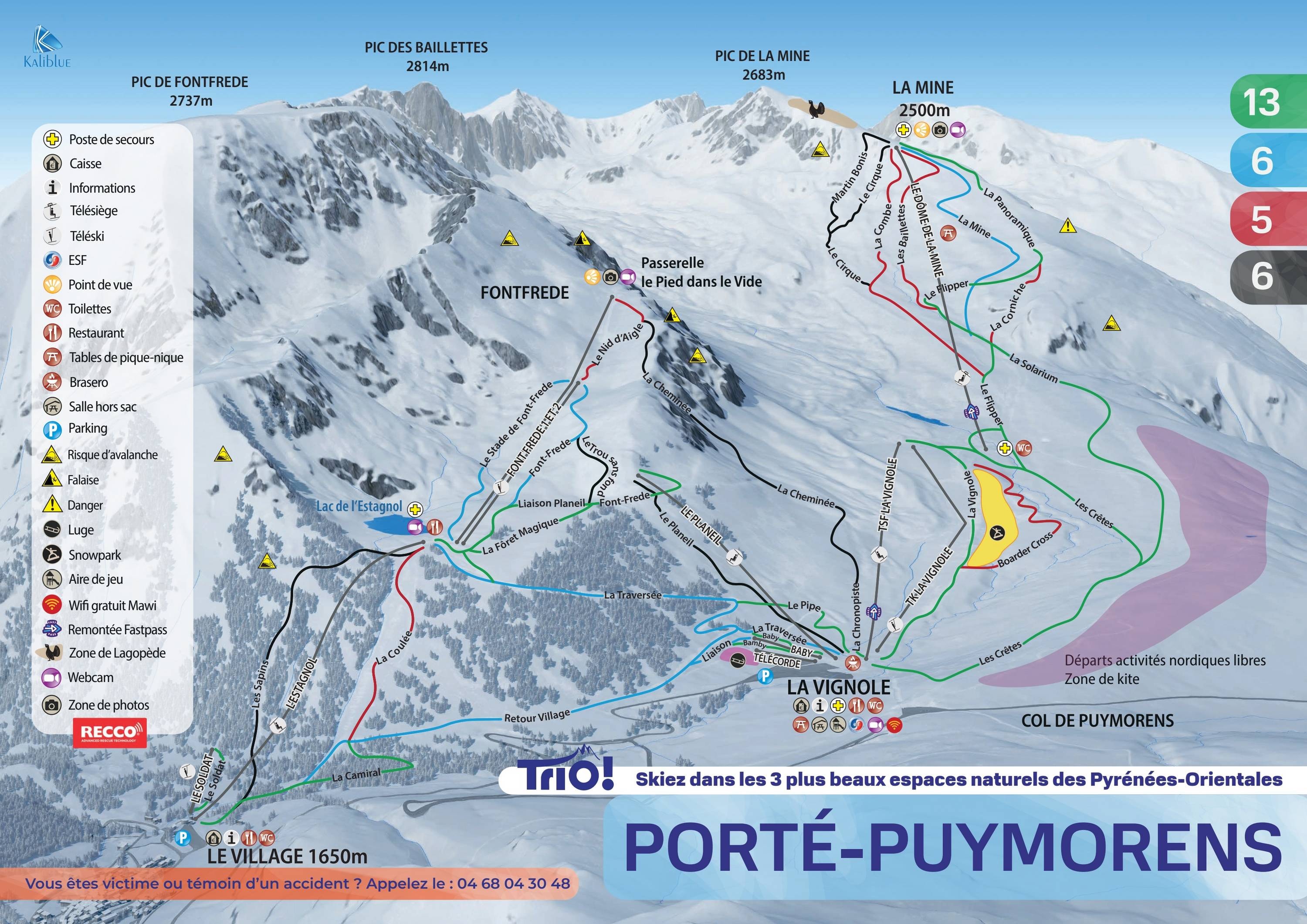 Porté Puymorens trail map