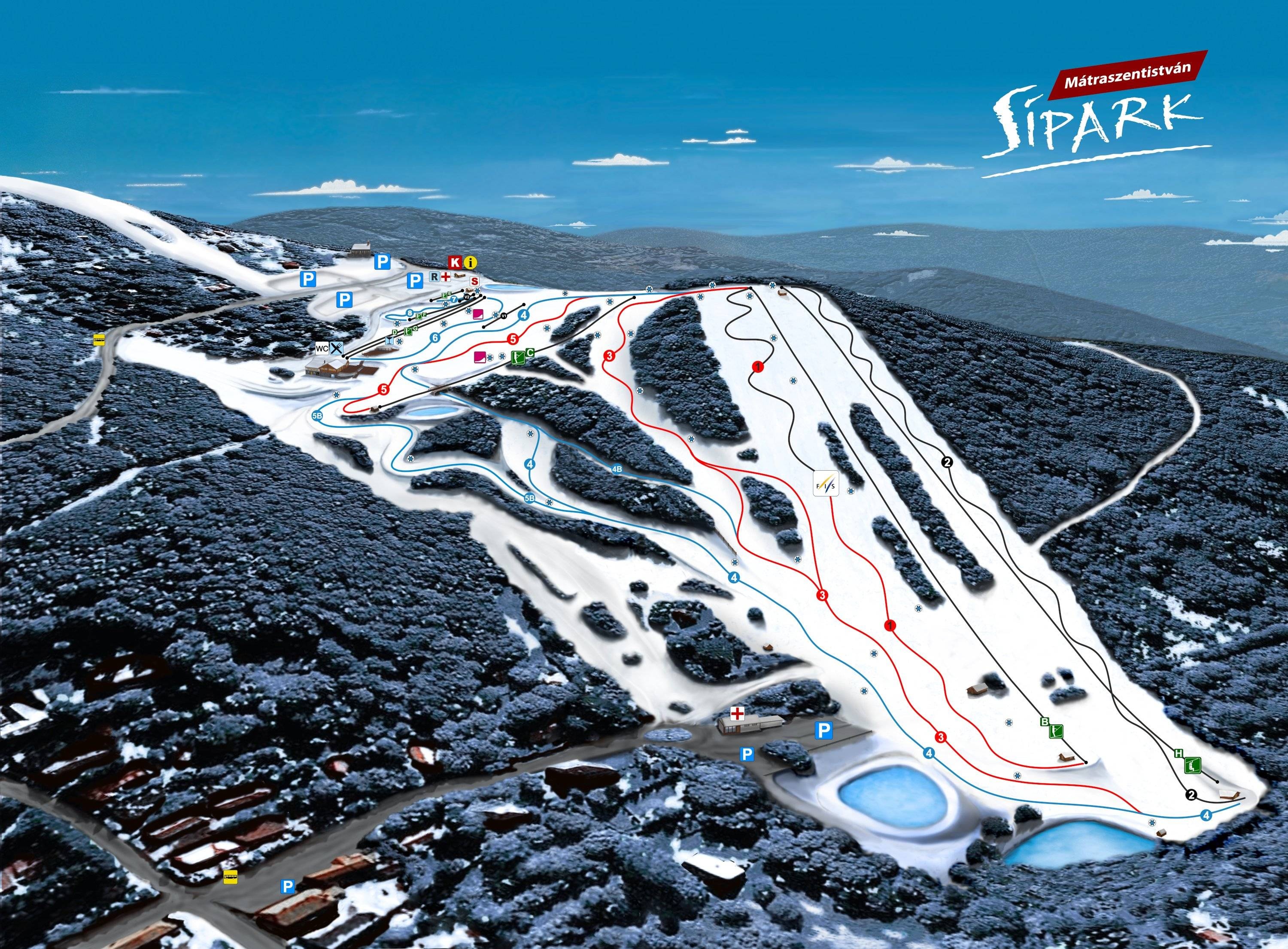 Mátraszentistván Sipark trail map
