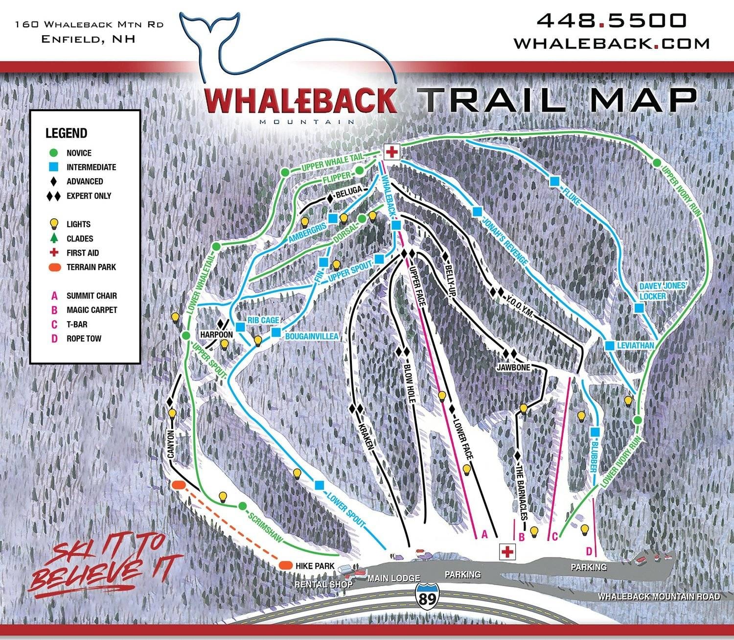 Whaleback trail map